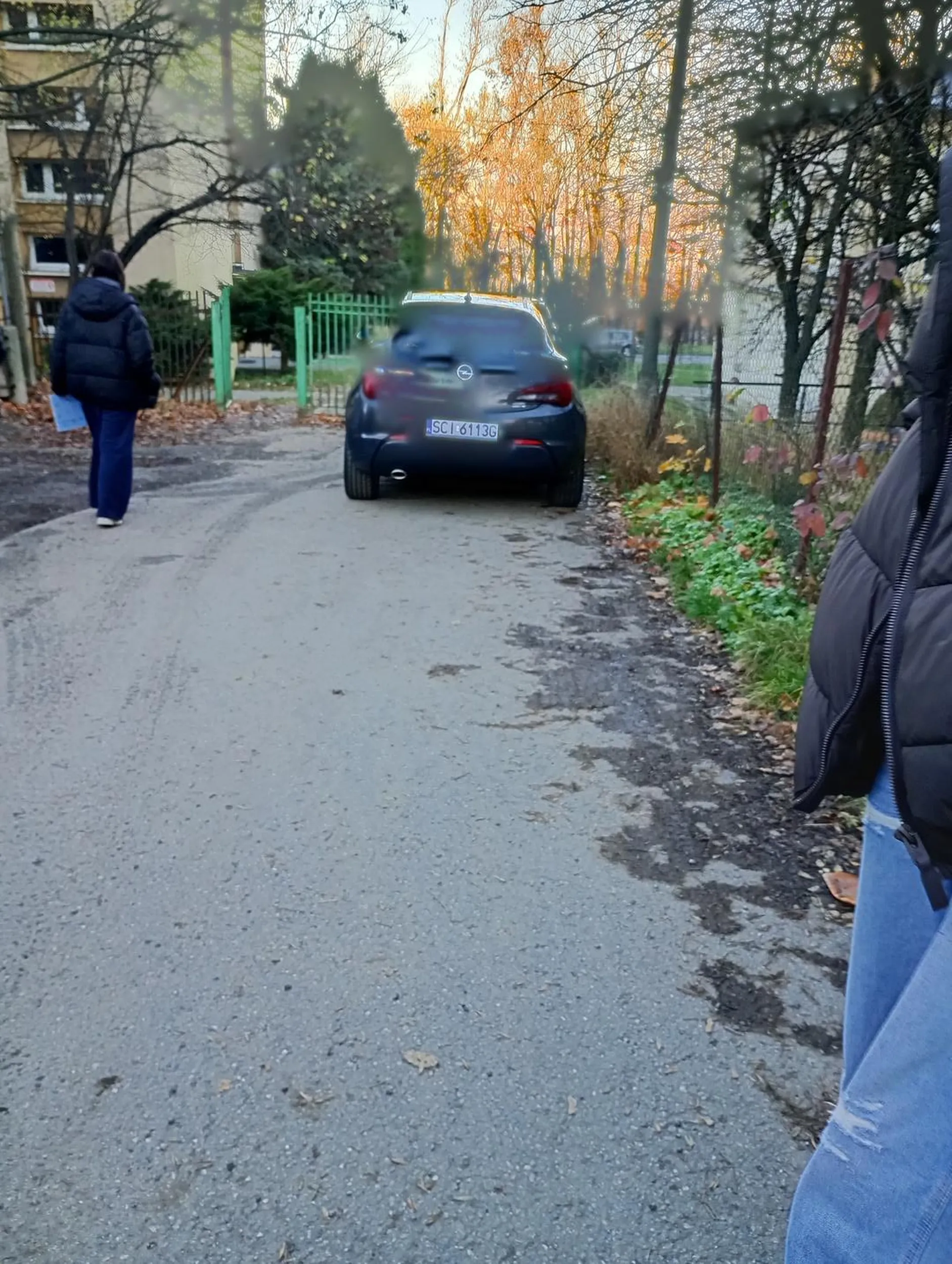 Kierowca zastawia bramę pożarowa