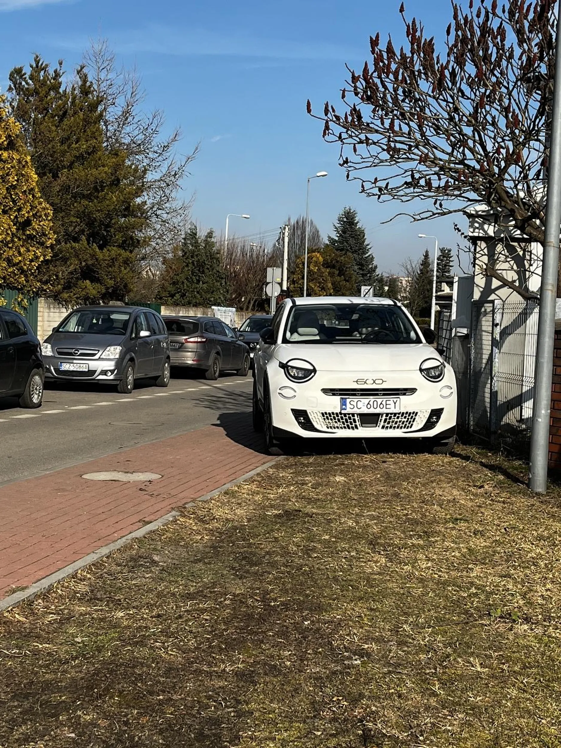 Tył na chodniku, przód na trawie - geniusz.