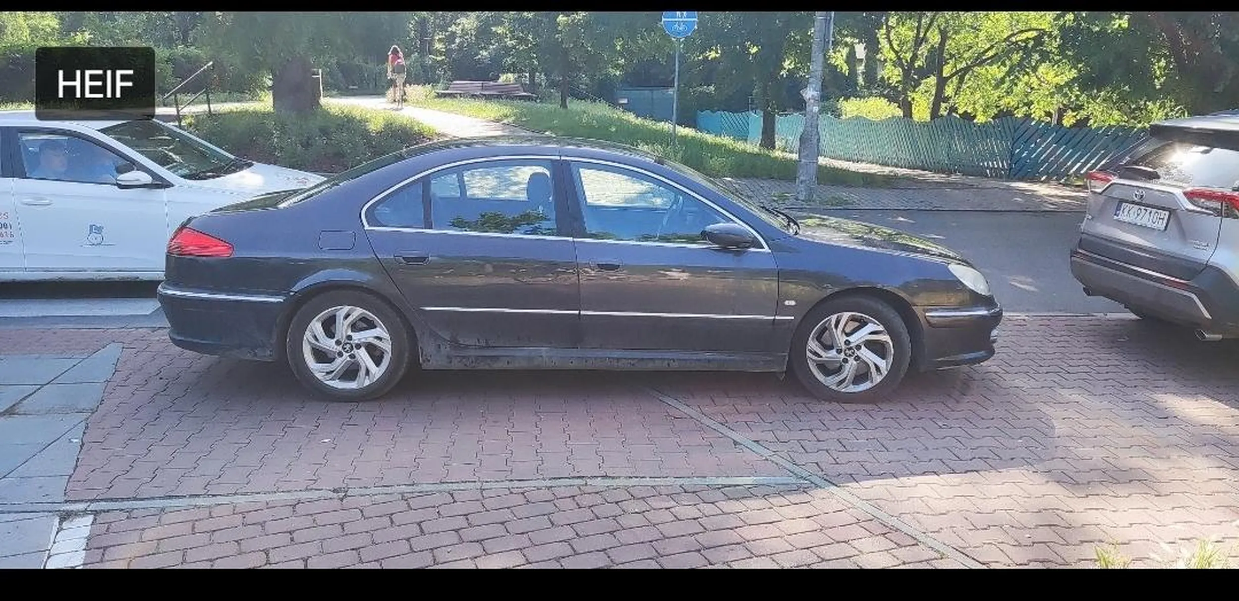 Pan parkuje sobie na luzie na przejezdzie dla rowerow - Kraków 24.06.2025