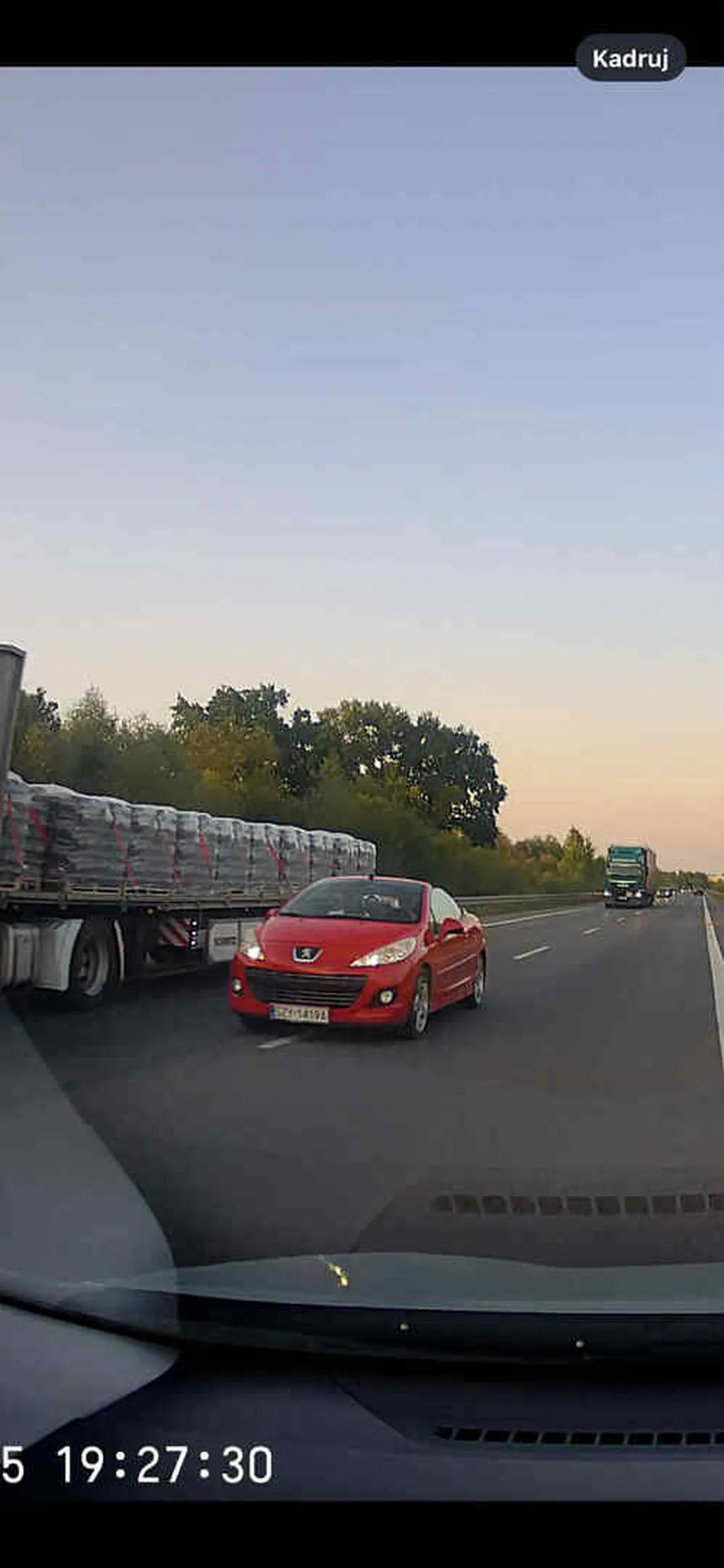 Baran stworzył zagrozenie przy wyprzedzaniu