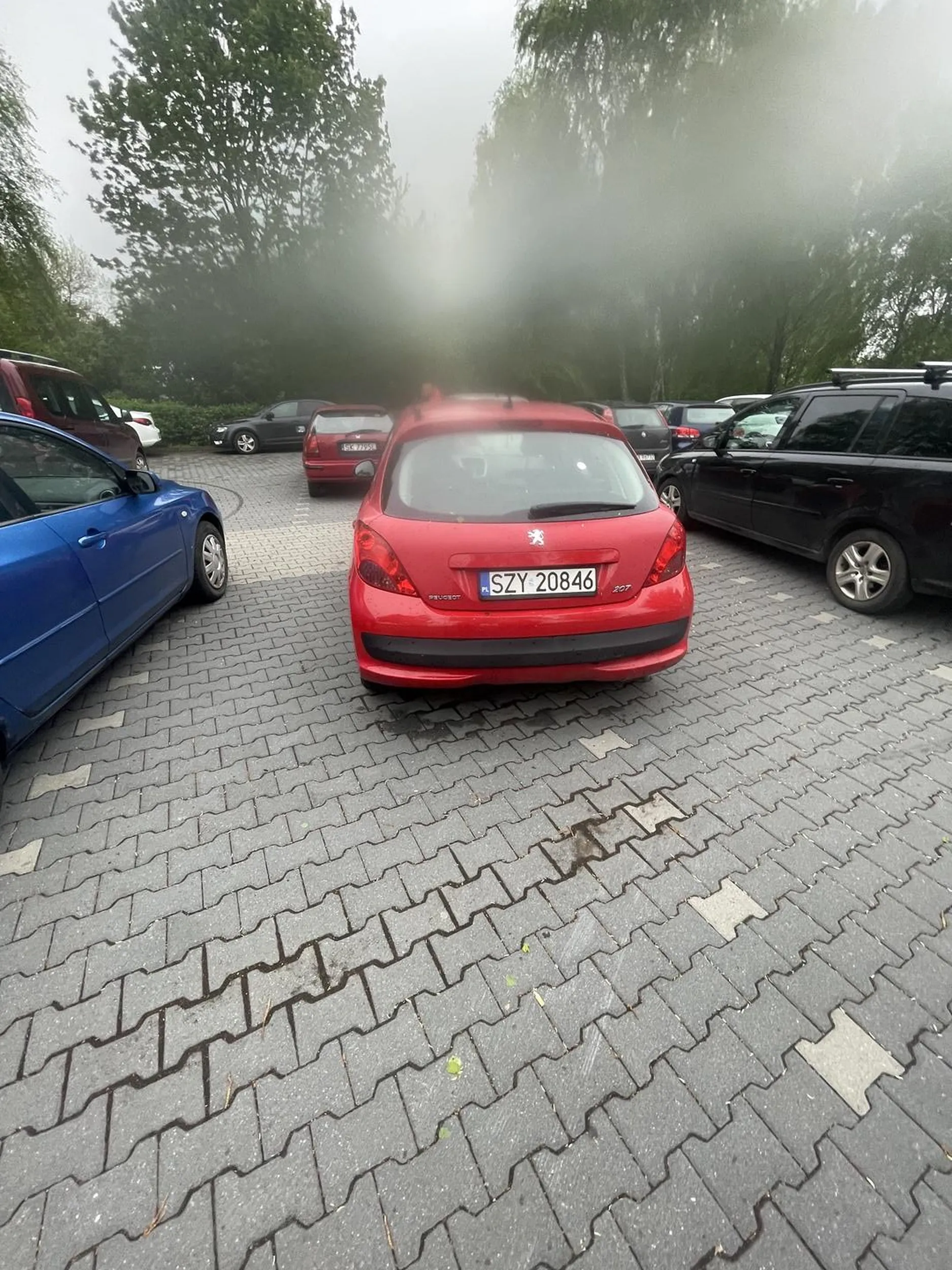 ludzie nie mają gdzie zaparkować a ten pajac parkuje na dwóch miejscach na raz