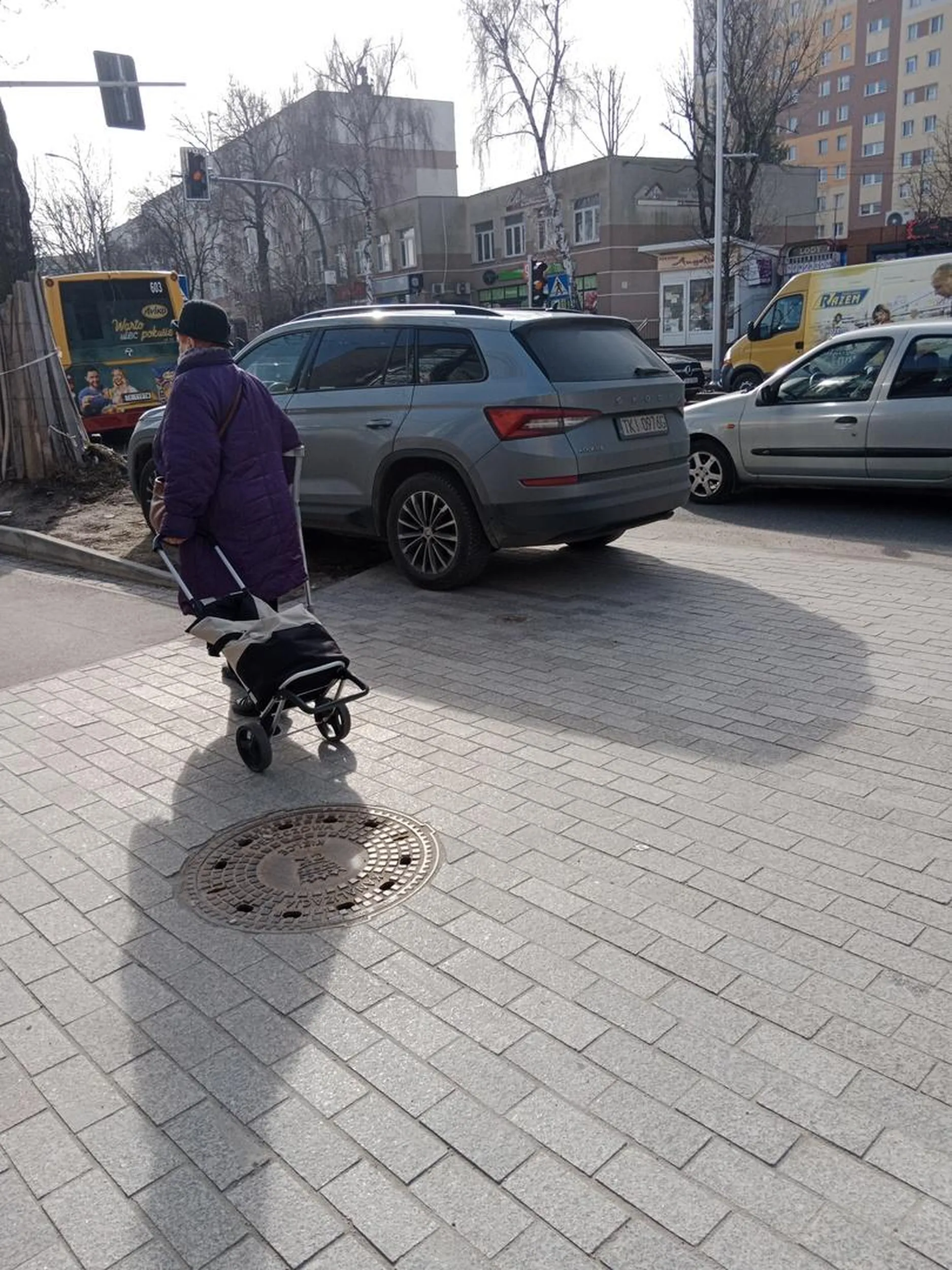 Pan zaparkował najpierw centralnie na wjeździe na posesję po zwróceniu uwagi oczywiście teksty typu że po skosie sobie można wjechać. Wkoncu przejechał dalej zostawiając auto na pasie zieleni. Obok jest duży ogólnodostępny parking jak i miejsca parkingowe przy ulicy. Ale przecież lepiej stanąć na środku. Bo inni użytkownicy drodzy przelecą sobie auto bo Panu się nie chce przejechać na parking z którego do sklepu miałby defakto bliżej niż z chodnika.