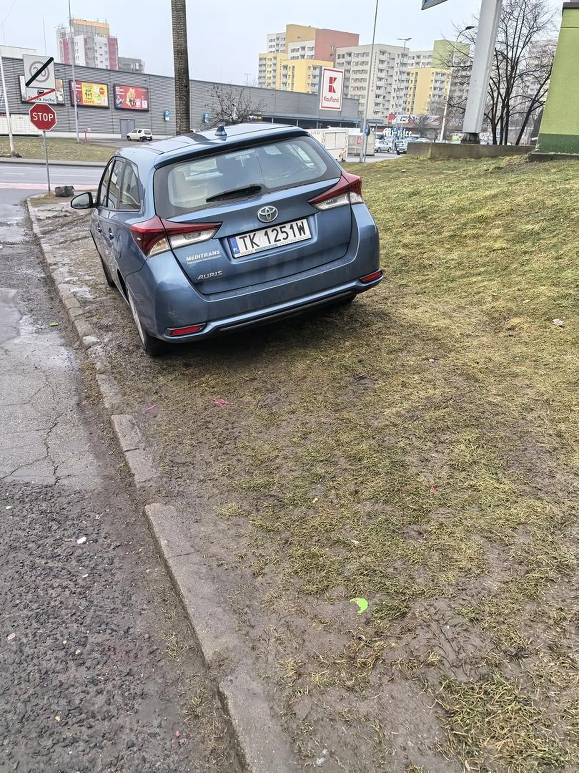 Mistrz parkowania! Najlepiej na trawniku i niszczyć bo przecież panicz musi zaparkować!