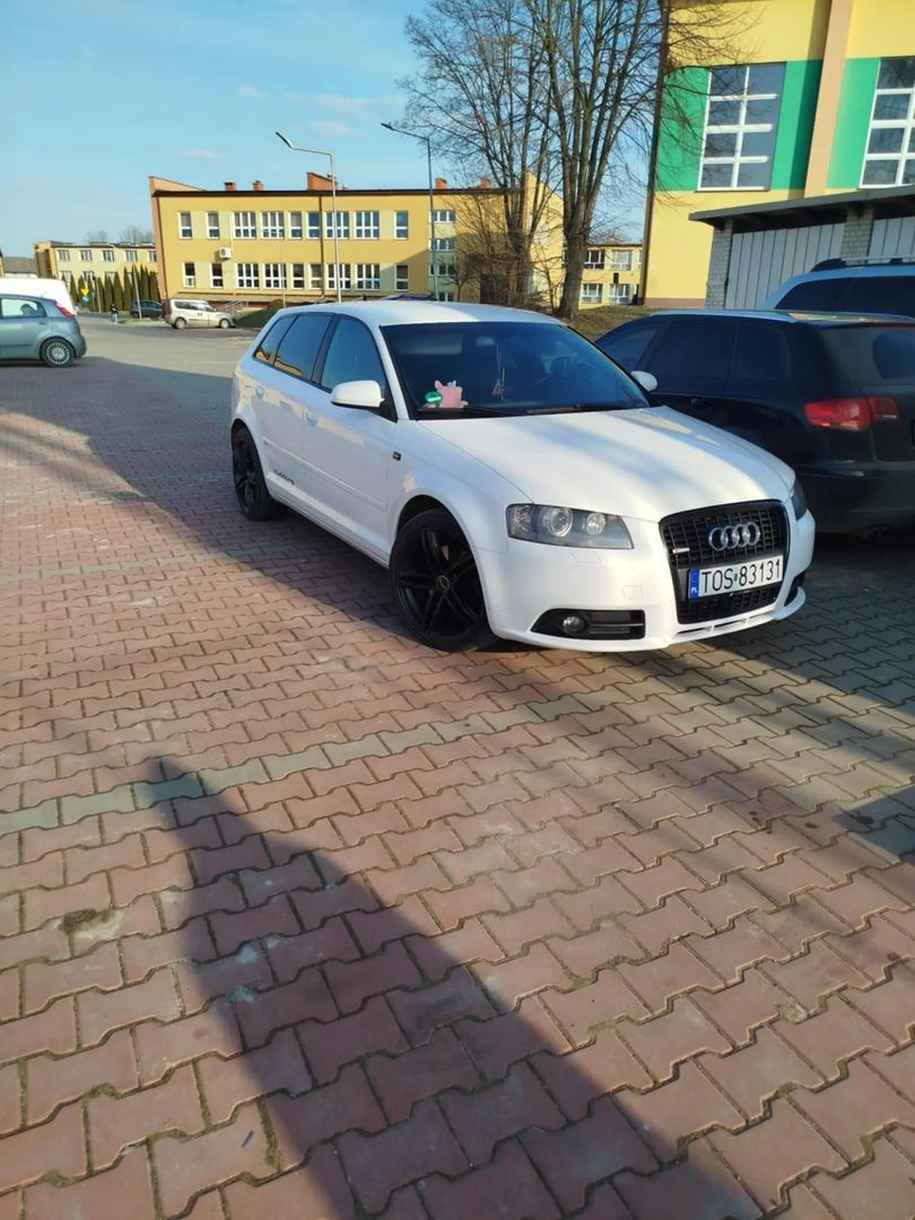 Brunetka właścicielka Audi zaparkowała w poprzek na miejscu parkingowym Po zwróceniu uwagi zaczeła krzyczeć i używać wulgaryzmów po czym wsiadła w samochód oraz zarysowała samochód obok i odjechała z piskiem opon pokazując środkowy palec