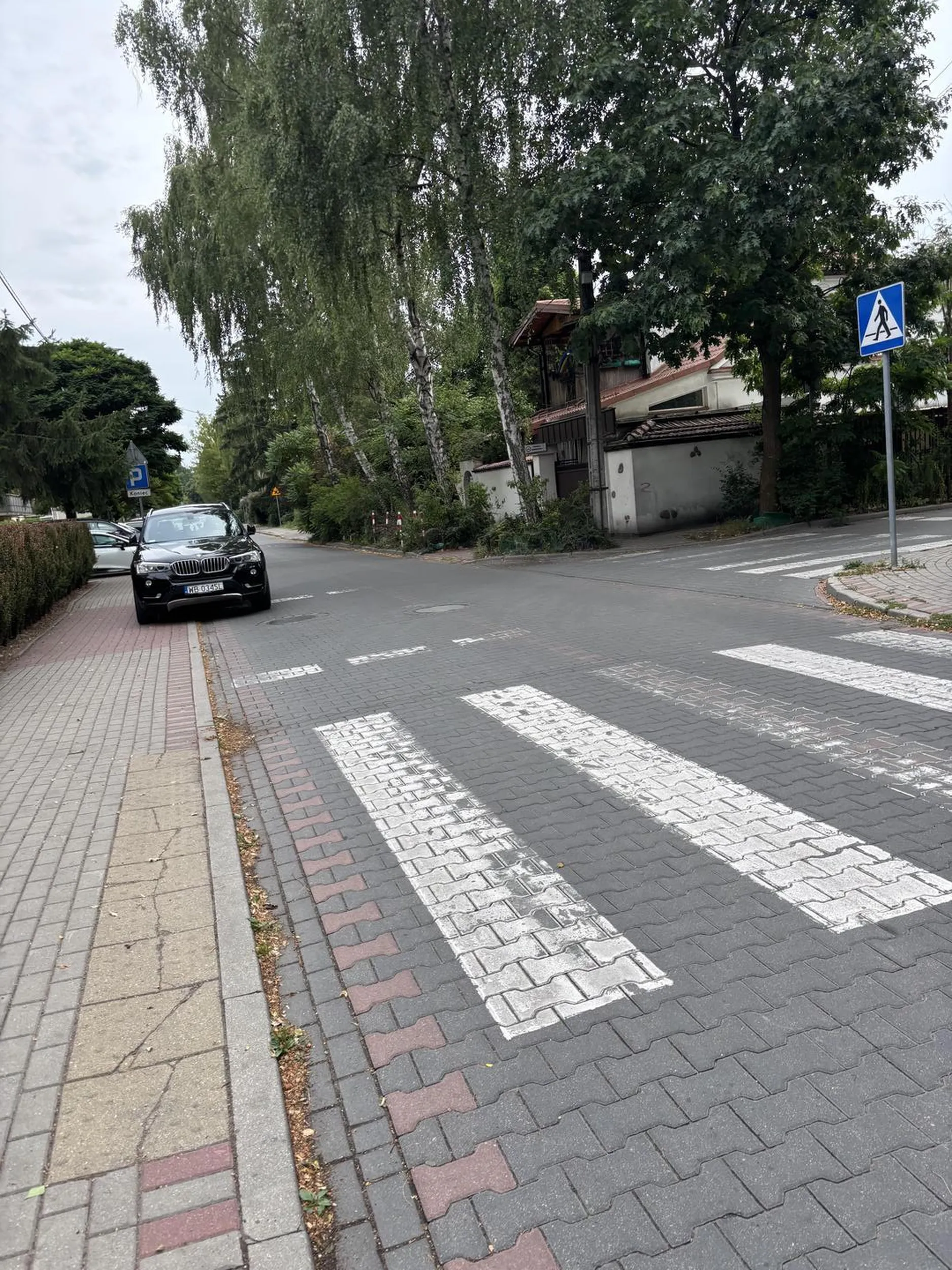 Ameba parkująca na skrzyżowaniu