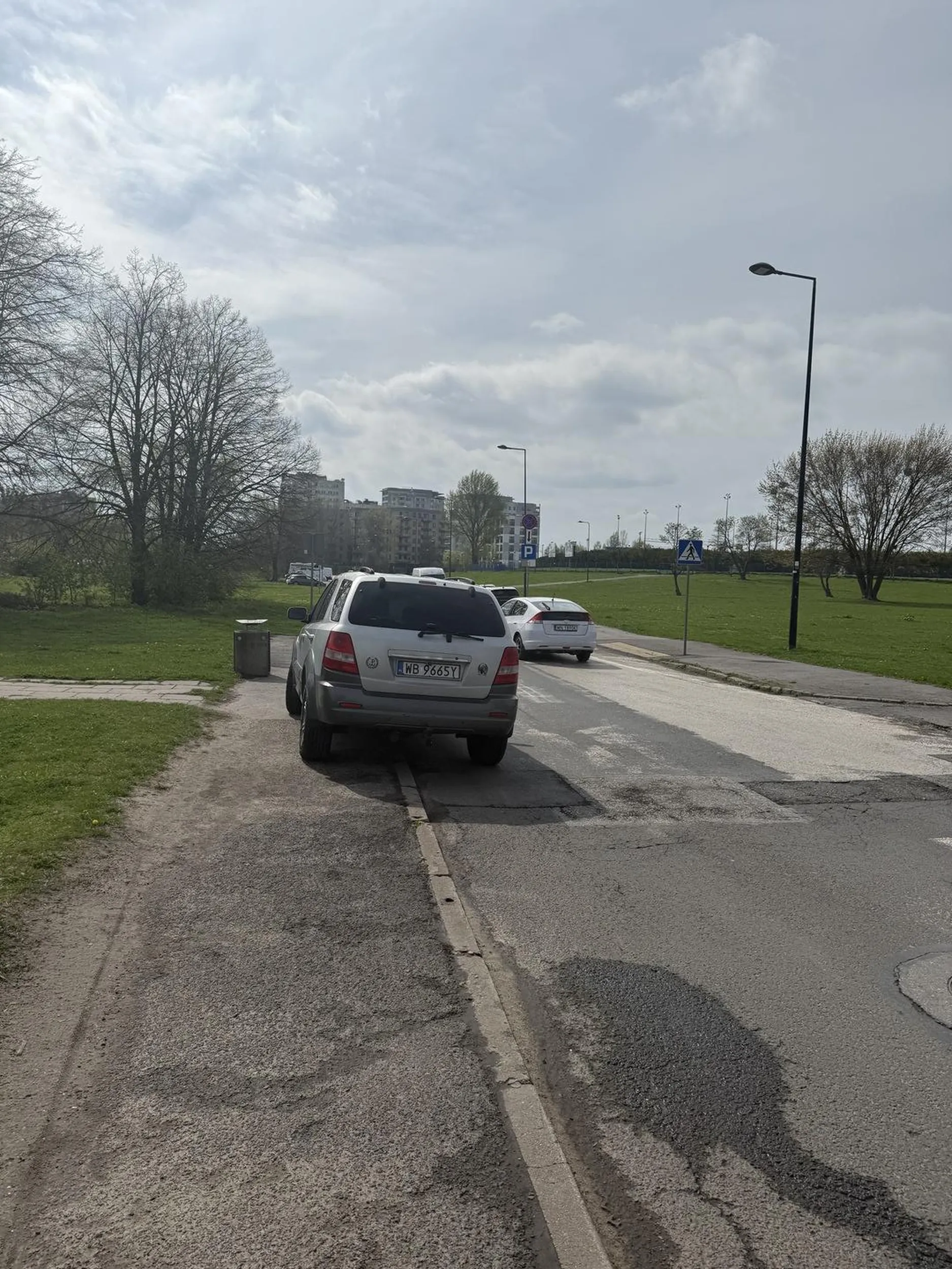 Patałach parkuje na przejściu dla pieszych