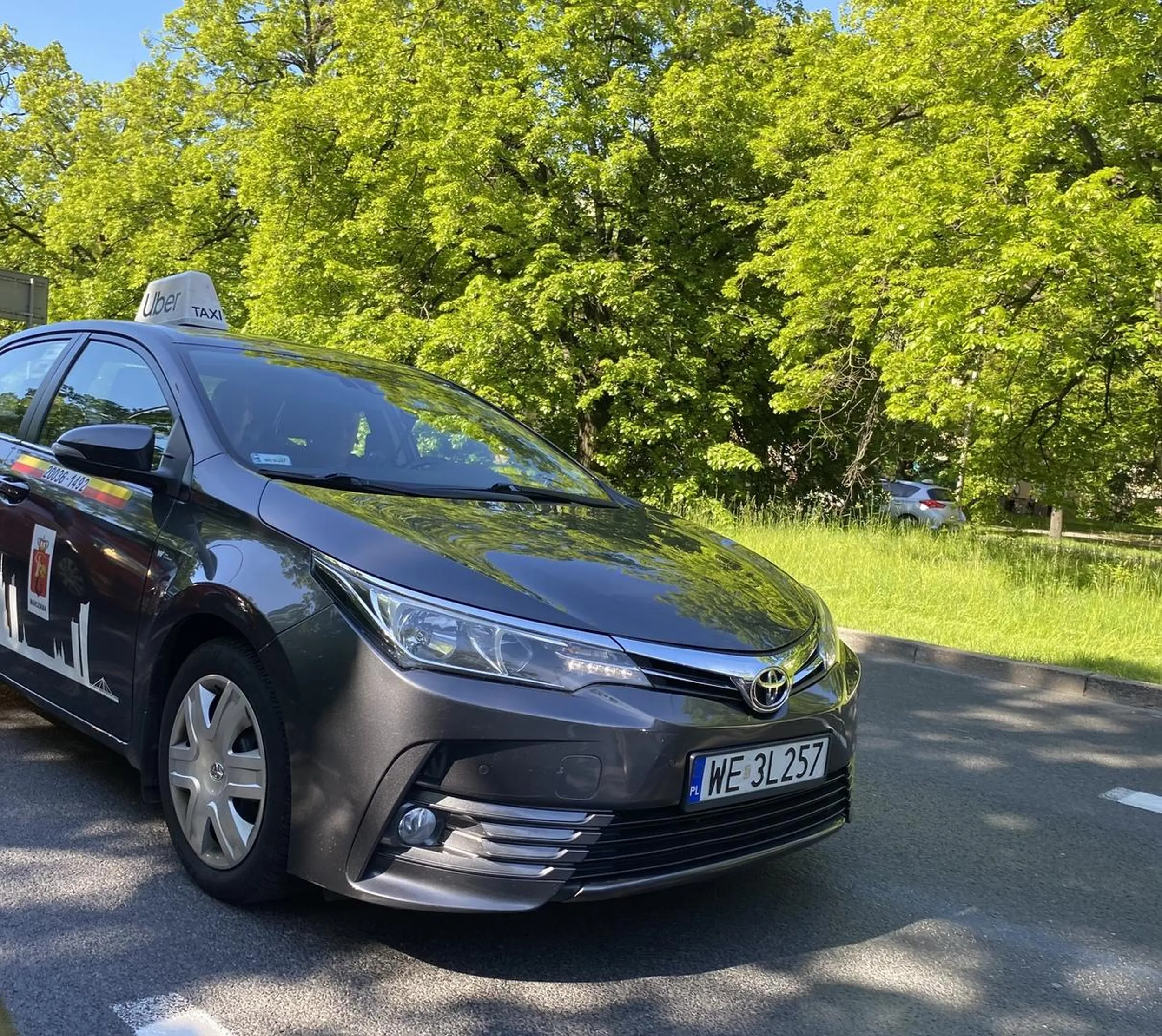 Mamy tu doczynienia z narwancem w taksowce ktory trabi na innych ktorzy tak jak on i jego klient stoja w tym samym korku. Natrabi i gdzis pojedzie???