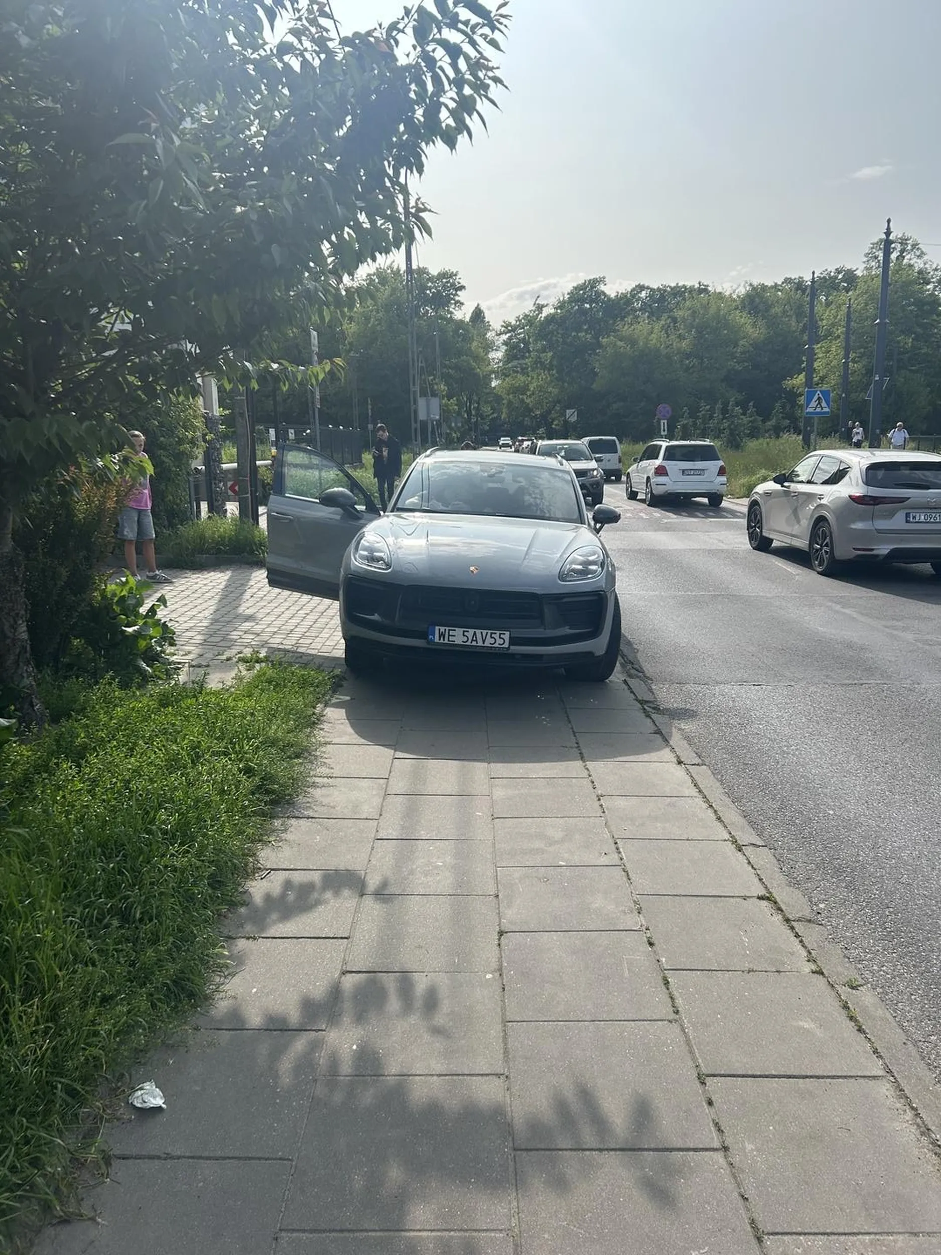 Pani i Pan przytarli się samochodami i Pani uznała, że jak ma Prosię to może stać na środku chodnika. O tych, którzy próbowali przejść, dorosłych z wózkami, dzieciach na rowerkach wspominać nie muszę.