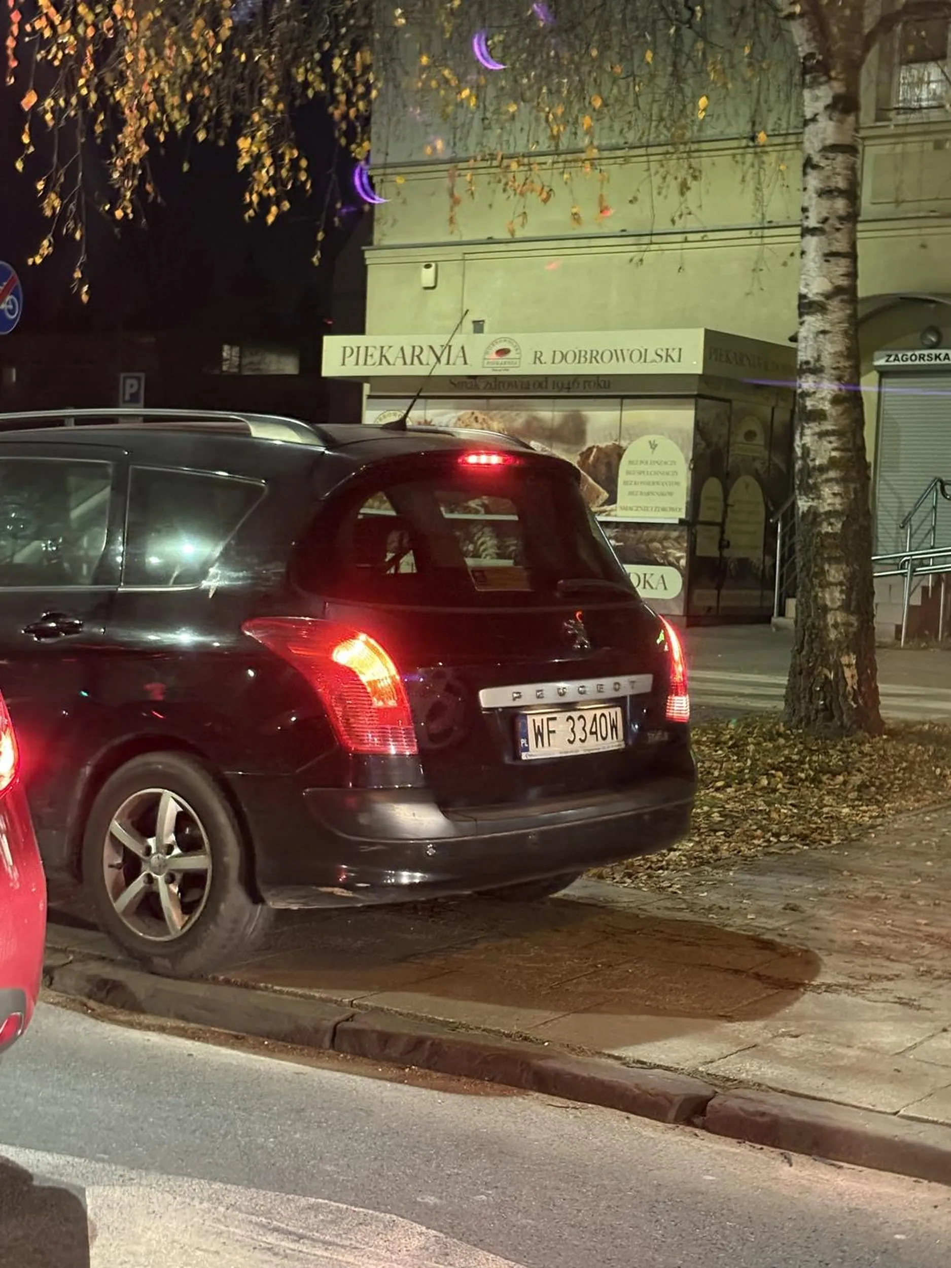 Cham staje na chodniku