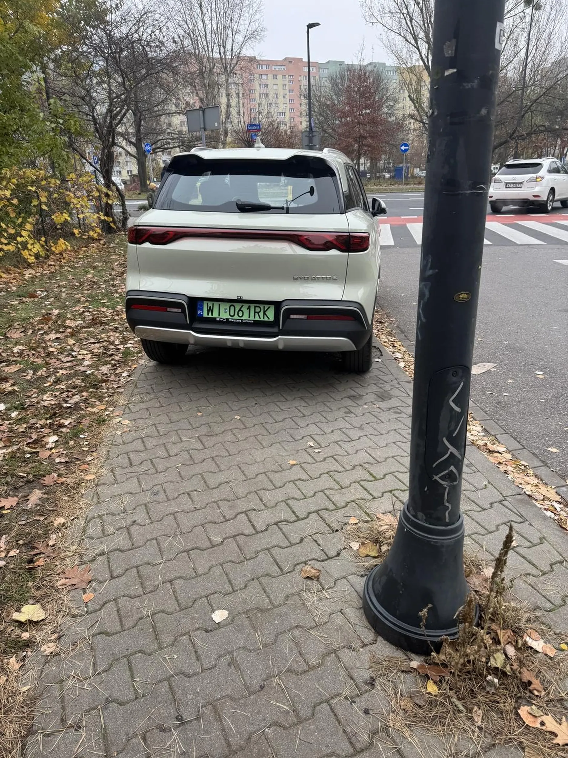 Mistrz parkowania na chodniku. Brawo za inteligencję i empatię dla innych uczestników ruchu drogowego