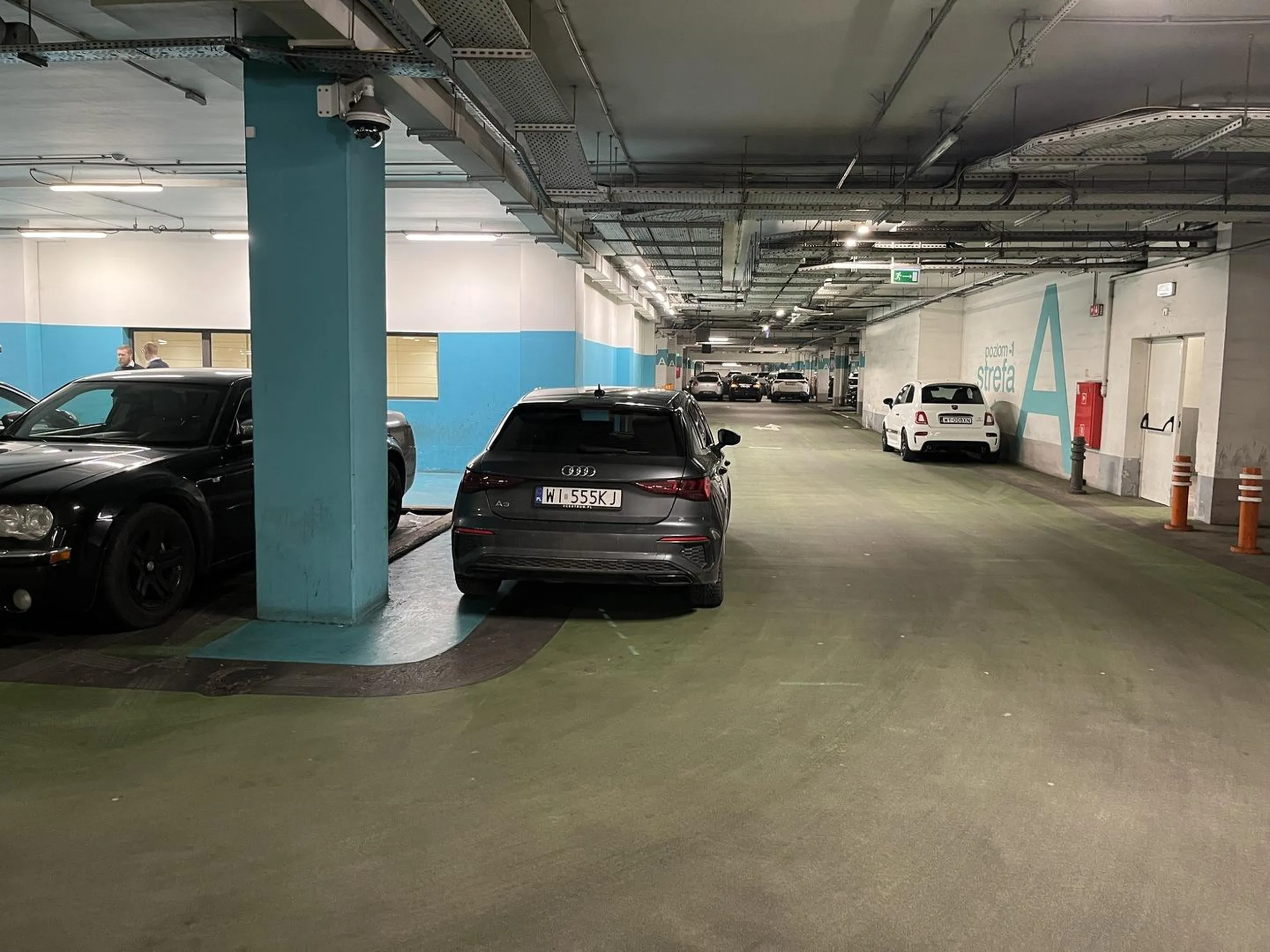 Dwie alejki dalej są dziesiątki miejsc wopnych. O godzinie 12 galeria nie jest tqk obłożona żeby nie było wolnych miejsc. Trzeba zaparkować prawie w samym wejściu.