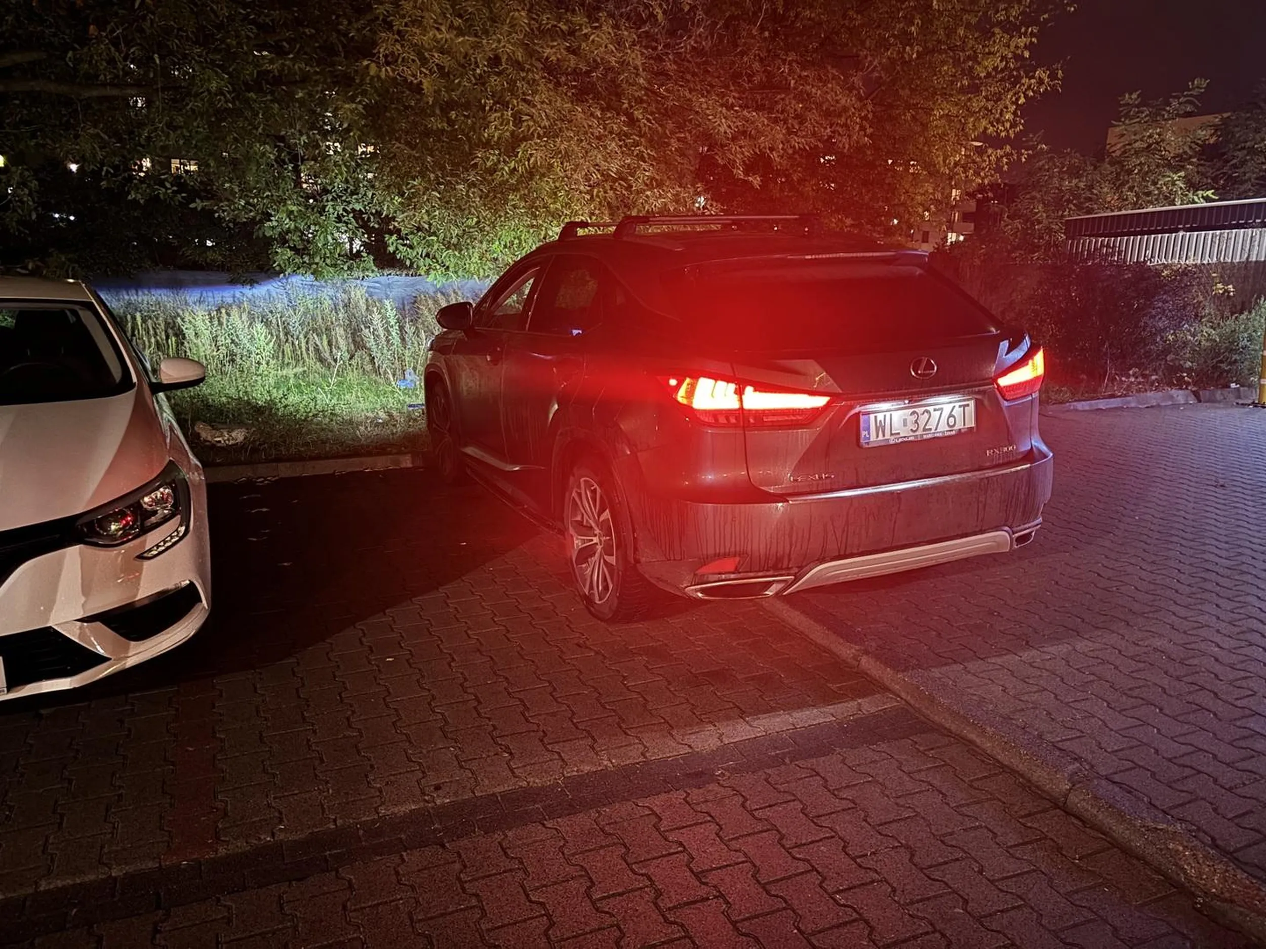 Częściowo chodnik częściowo miejsce parkingowe. Długi postój na włączonym silniku. Zero fucks given