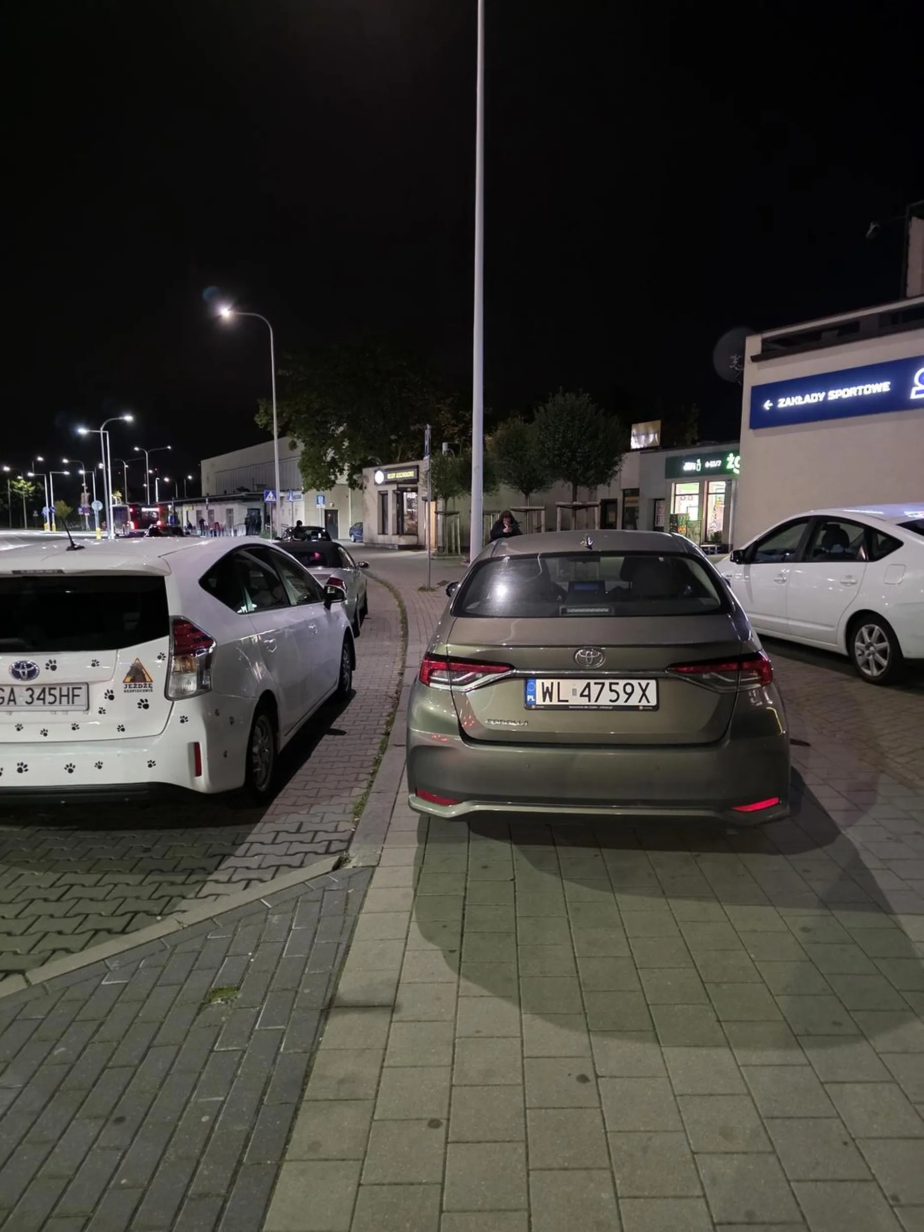 Auto zaparkowane na chodniku a baba jeszcze pretensje, że dostała naklejkę karny ku**s