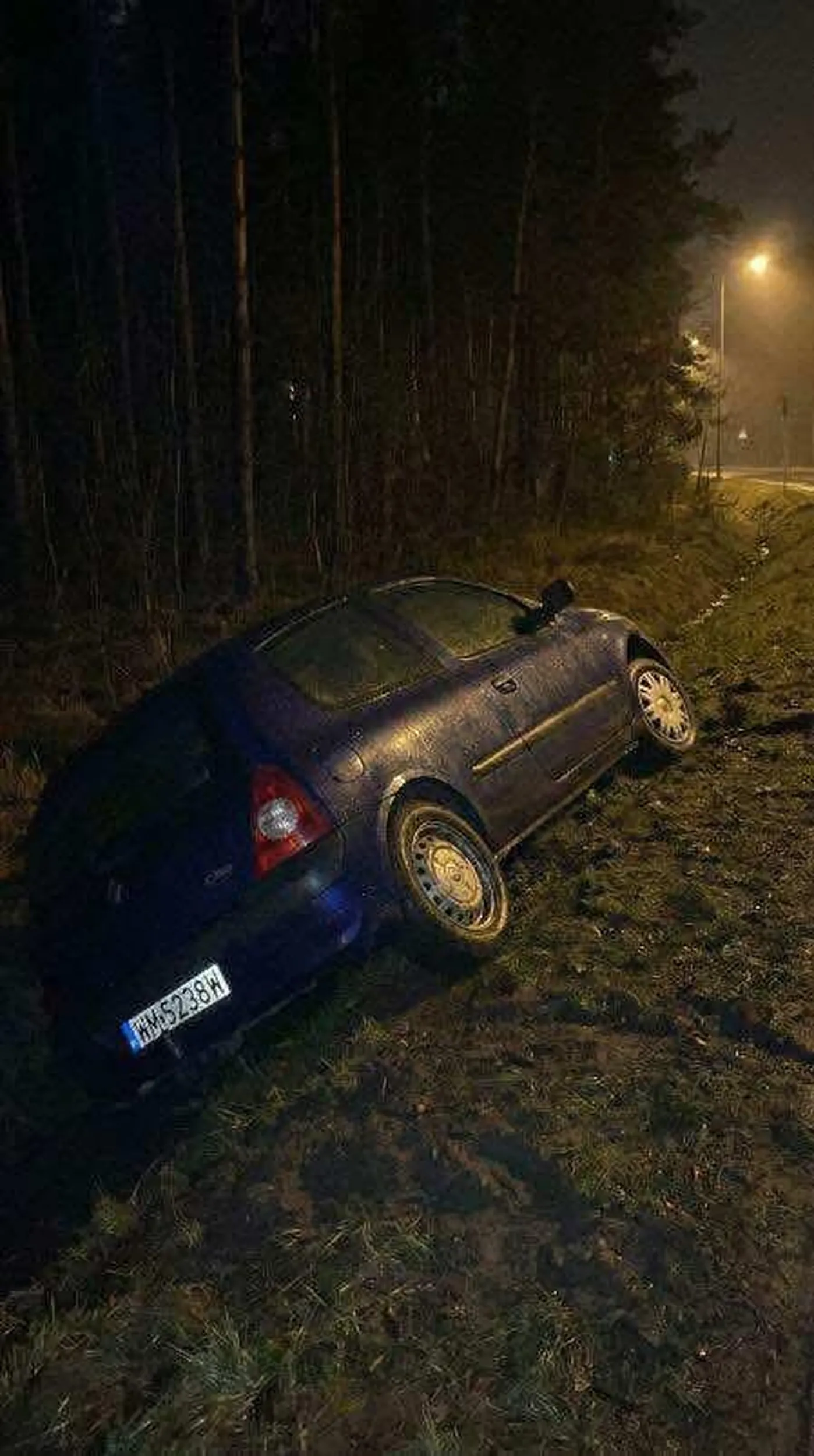 Kolega latał bokiem i wylądował w rowie