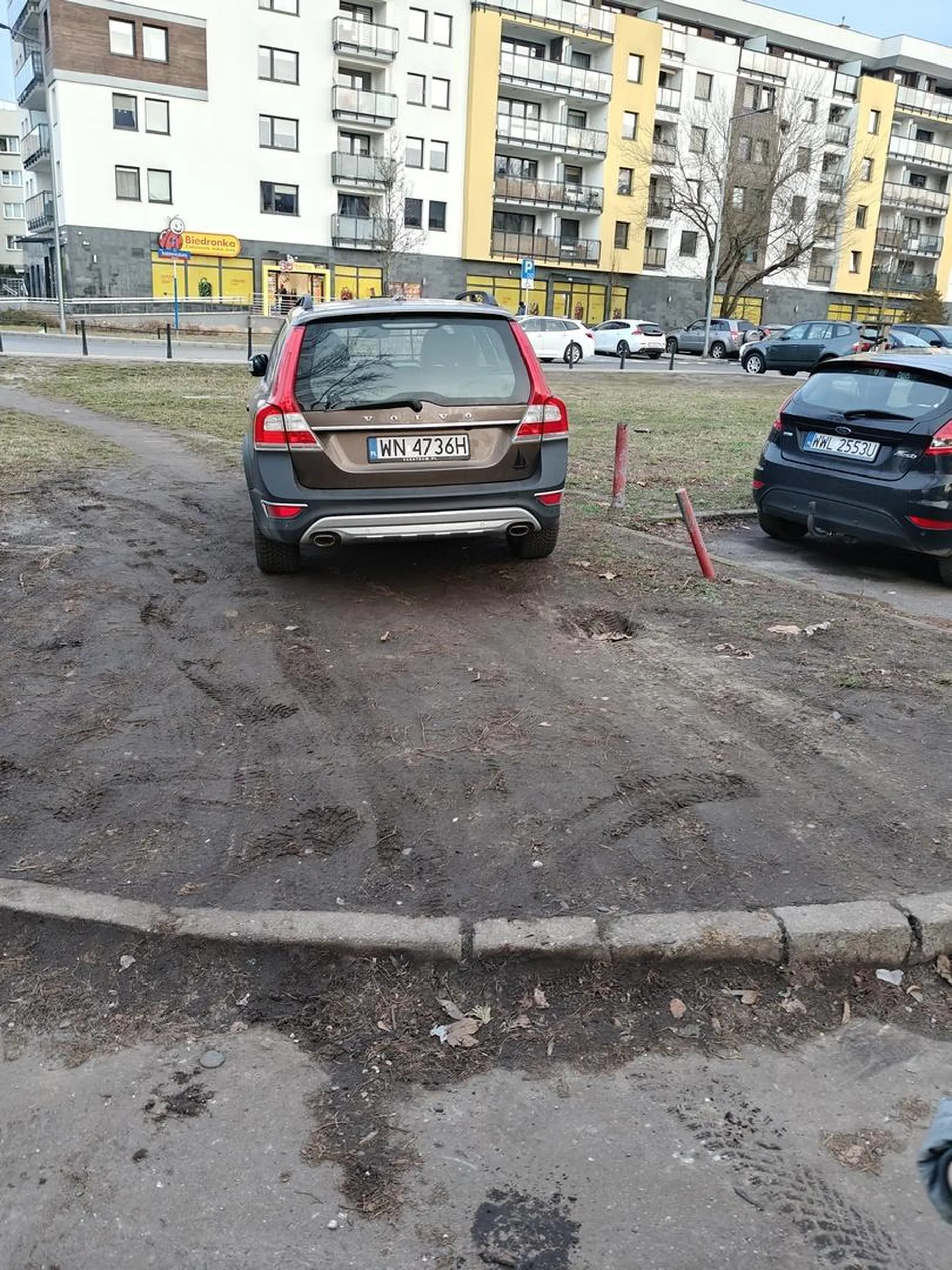 Parkuje na trawnikach