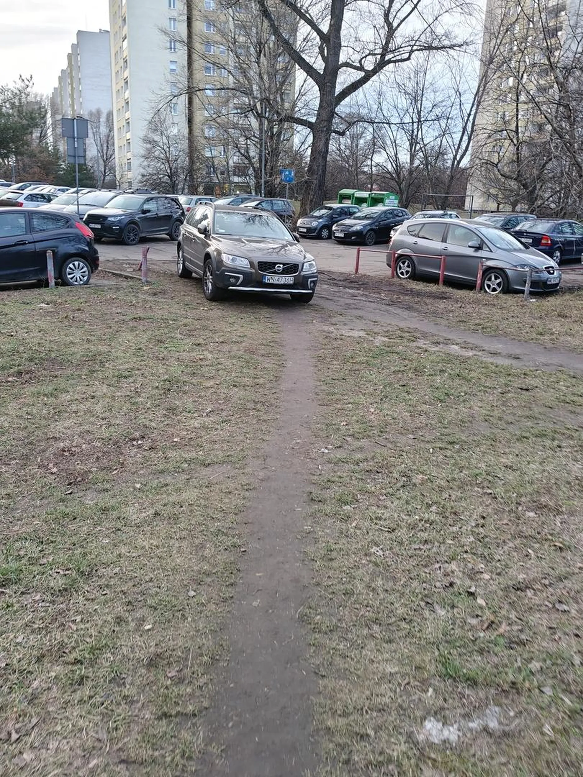 Parkuje na trawnikach