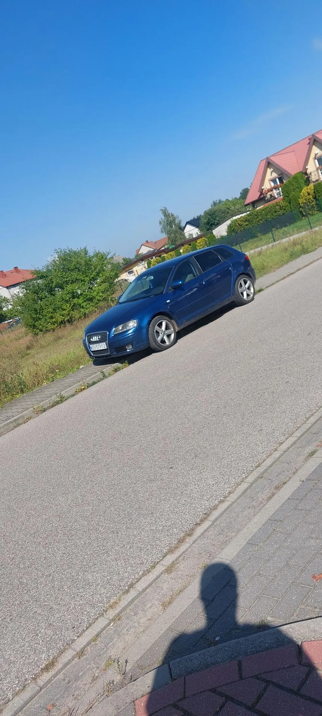 Parkowanie na wjeździe po połowie a połowie na chodniku po całości