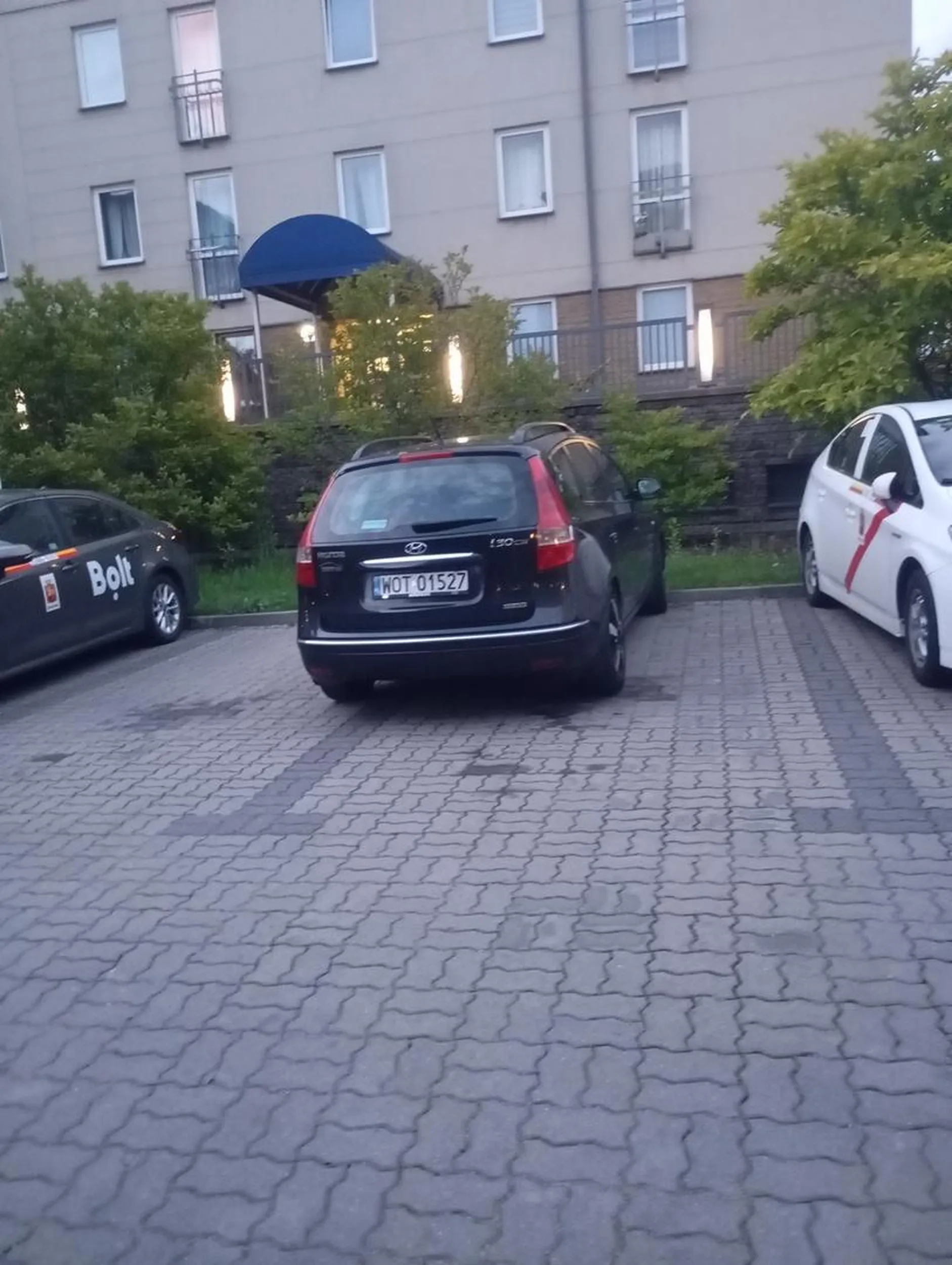 Jeszcze nie nauczył się parkować.