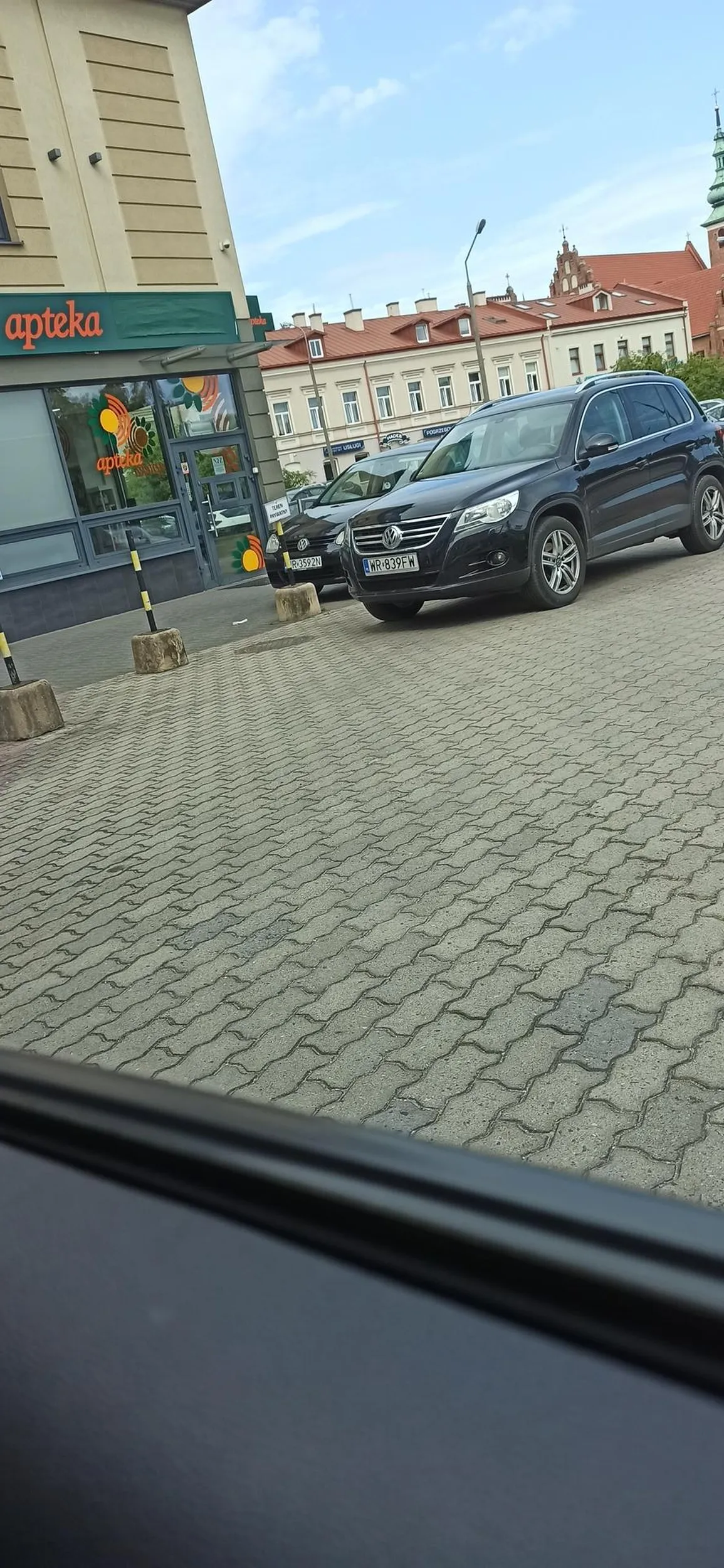 Blondyna myśląca, że jest królową świata i może parkować gdzie chce. Zasłania się argumentem, że "przyjechała odebrać wózek inwalidzki". Na zwrócenie uwagi odpowiada obelgami, wyzywa od "głupich kurwisk".