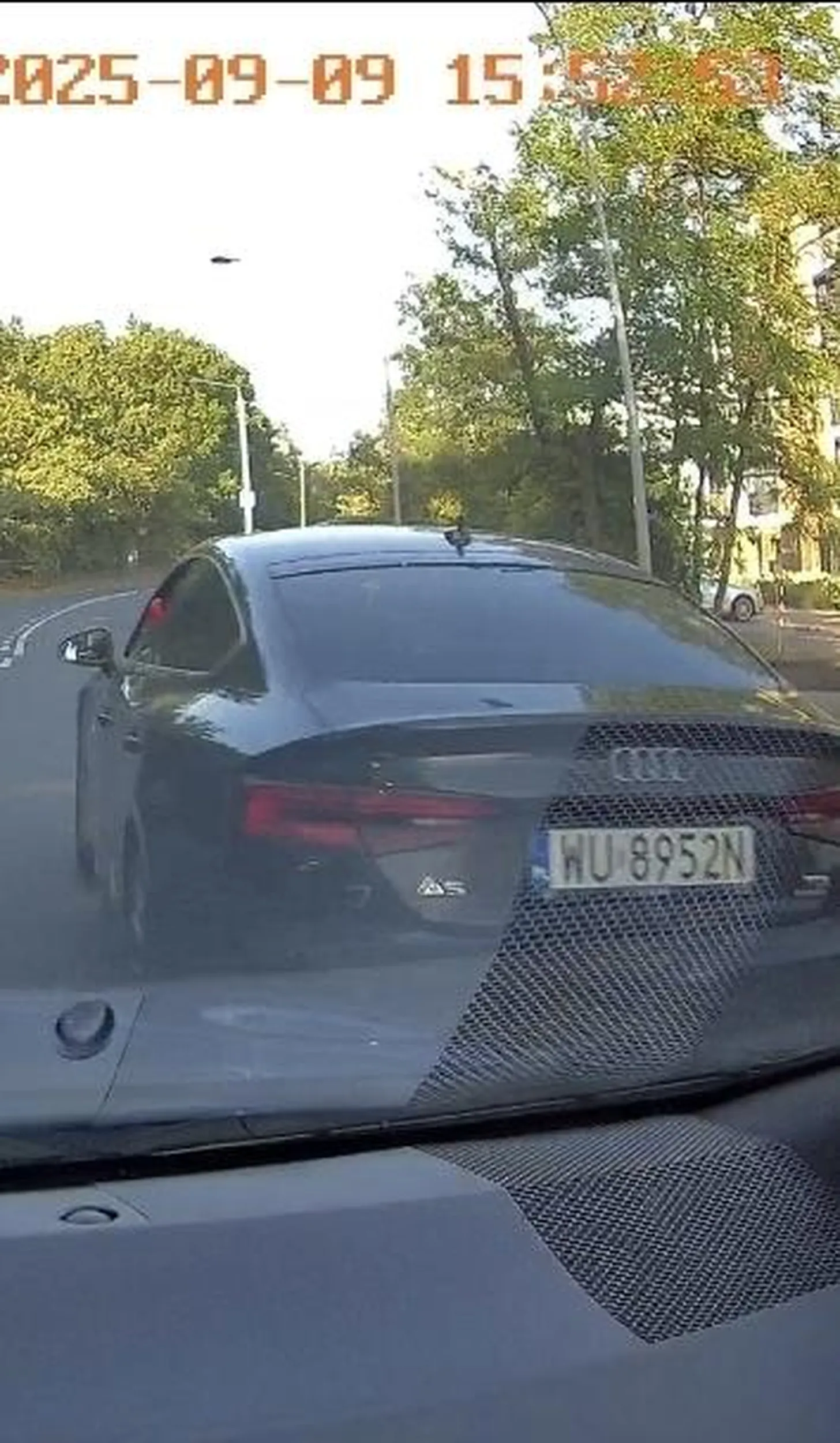 Wymusza pierwszeństwo i straszy rękawicami bokserskimi.