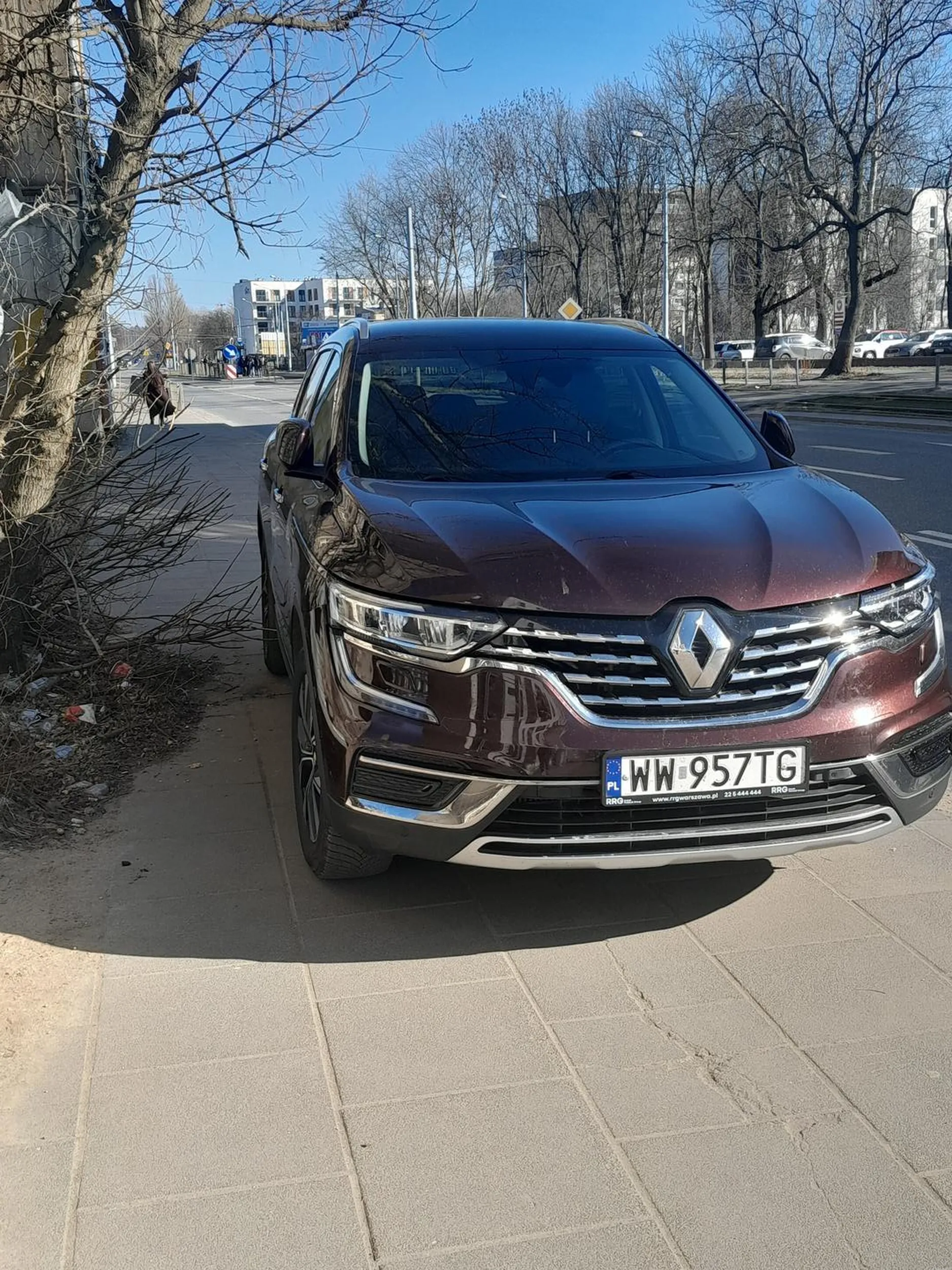 Na ul. Pomorskiej w Łodzi postanowił zaparkować na chodniku obok sztywnych gałęzi tak, by piesi musieli przechodzić ulicą specjalnie, bo chodnik w pełni zajęty :)