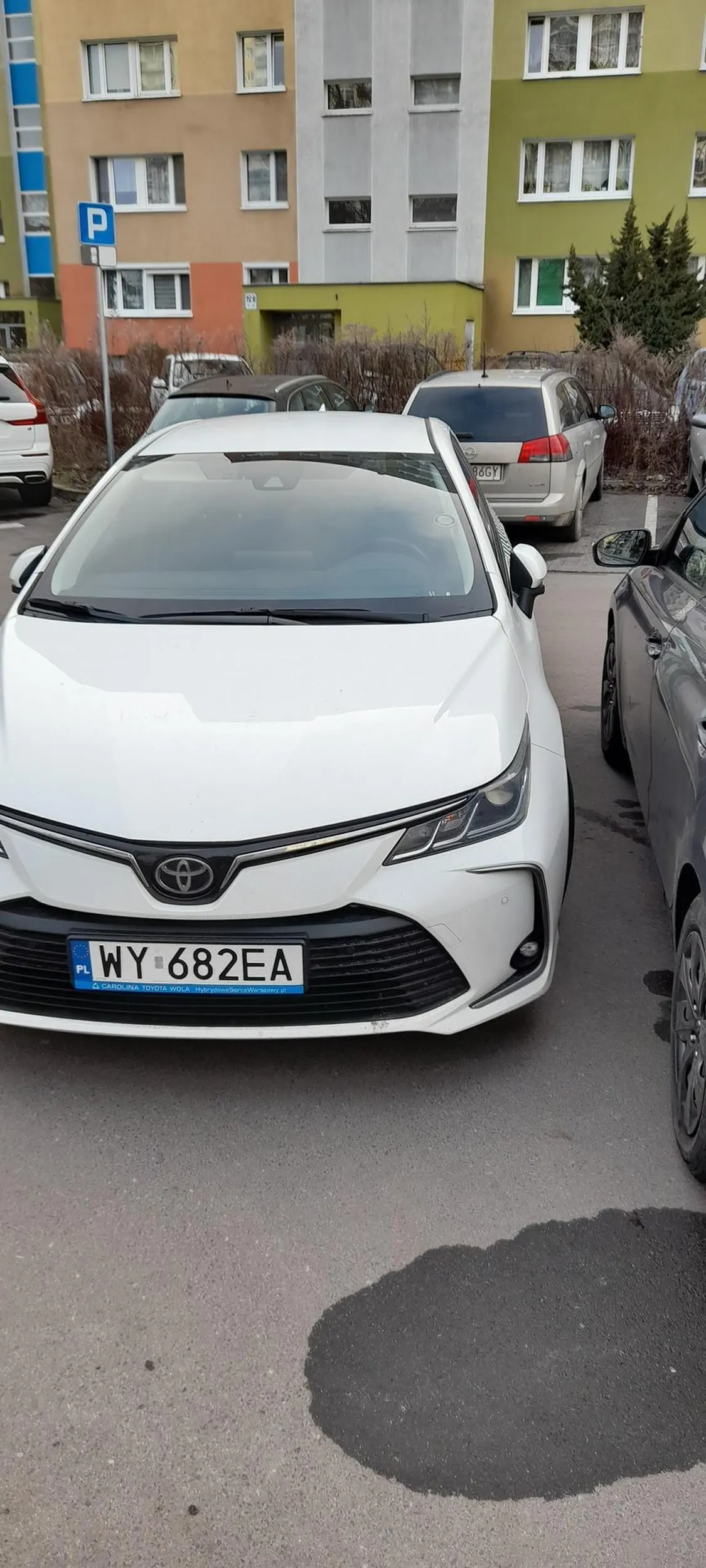 Kierowca nie umie parkować. Sądząc po kilku karnych naklejkach, nie jest to jego pierwszy raz.