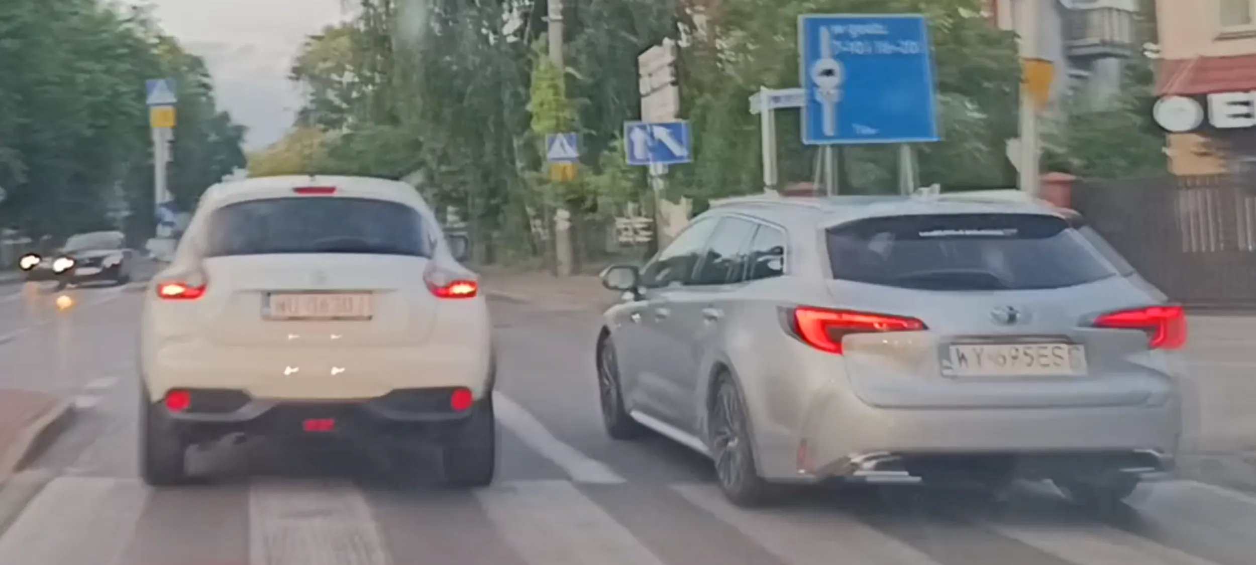 Bandyta drogowy wyprzedza na przejściu dla pieszych z prędkością 100 kmh w miejscu ograniczenia prędkości do 40kmh