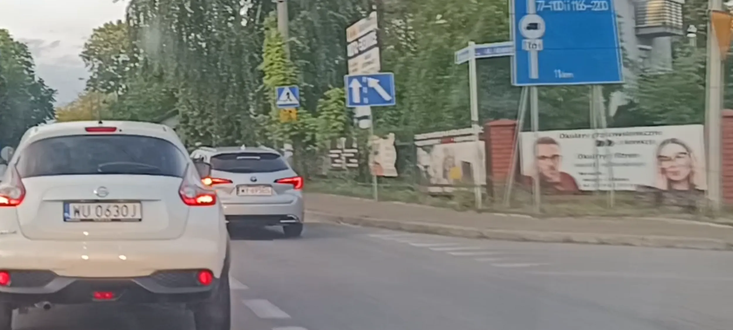 Bandyta drogowy wyprzedza na przejściu dla pieszych z prędkością 100 kmh w miejscu ograniczenia prędkości do 40kmh