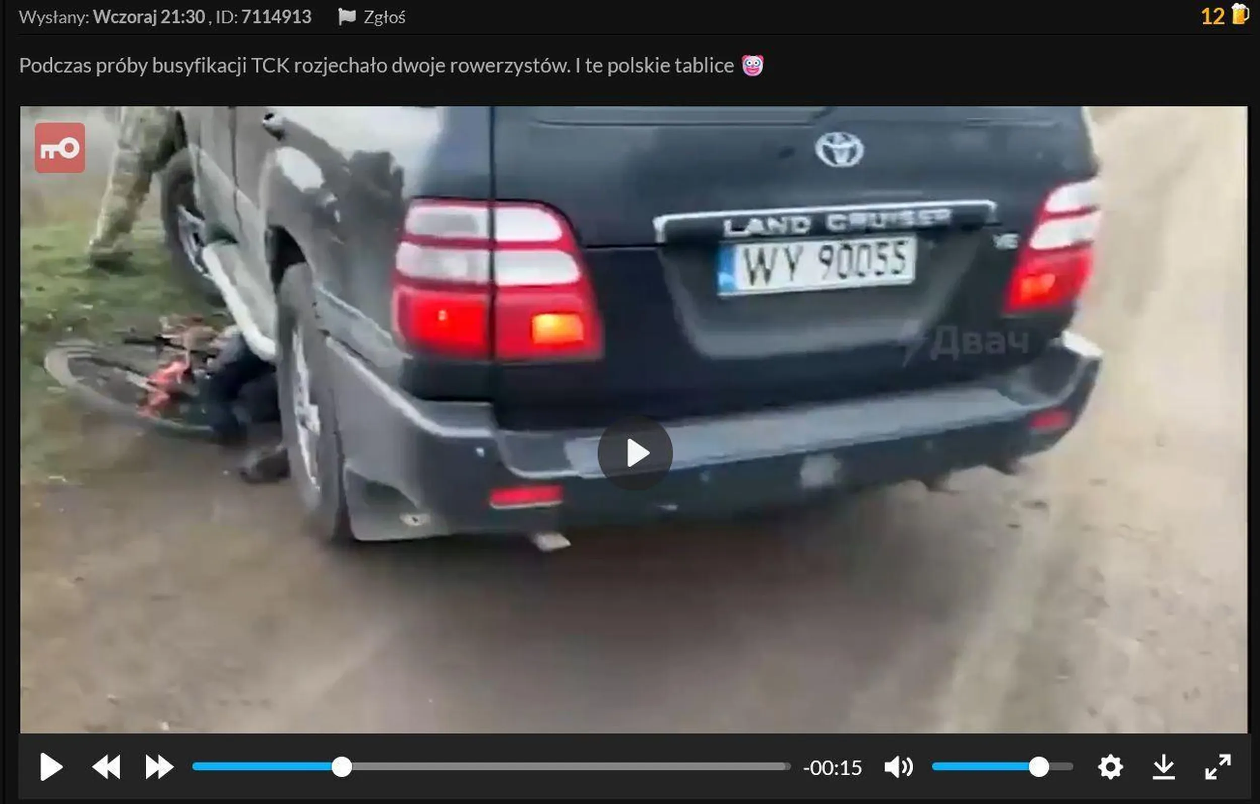 Coś to auto na polskich blachach nawywijało na Ukrainie