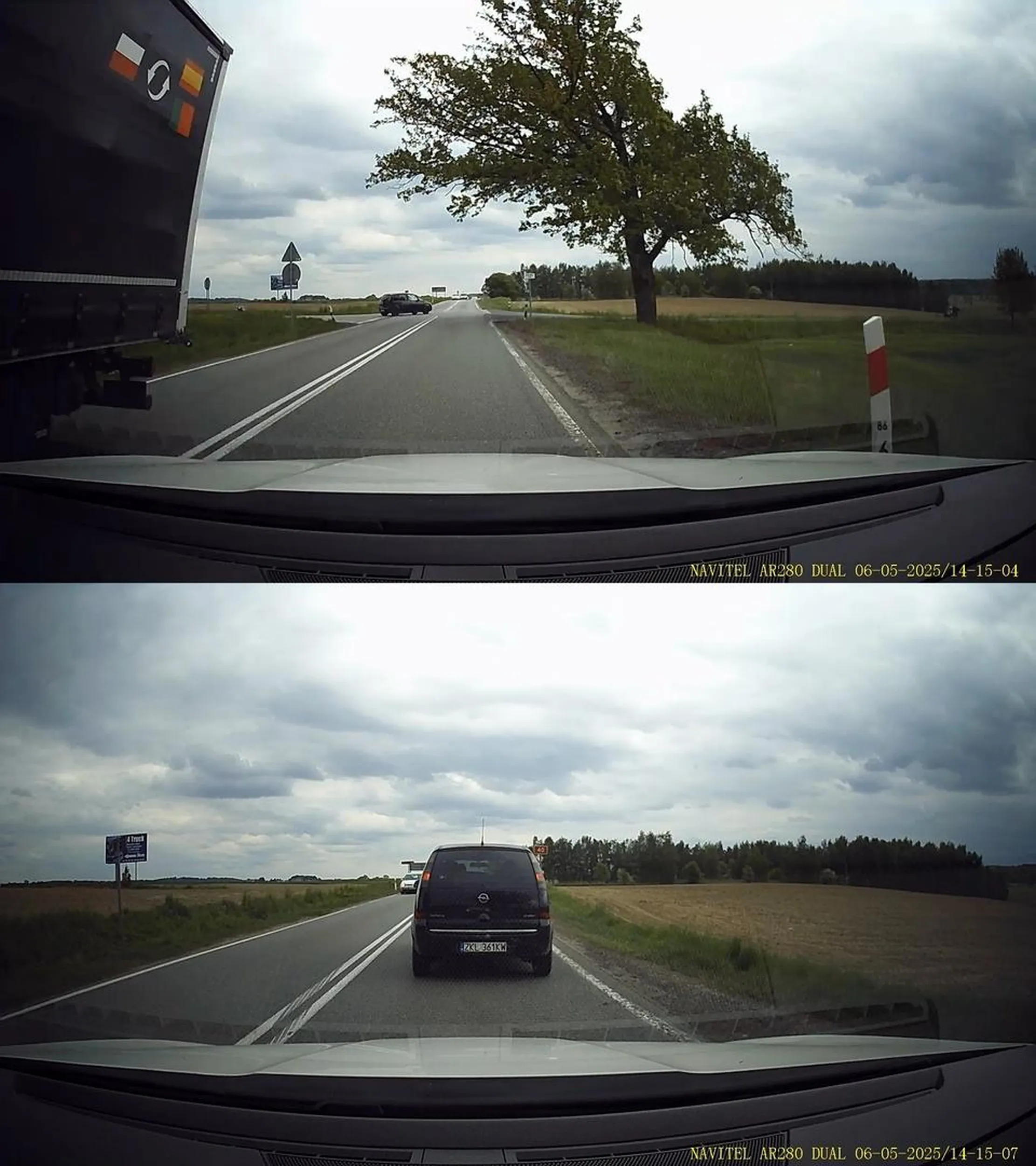 ślepiec wymusza pierwszeństwo na skrzyżowaniu prawie doprowadzając do kolizji