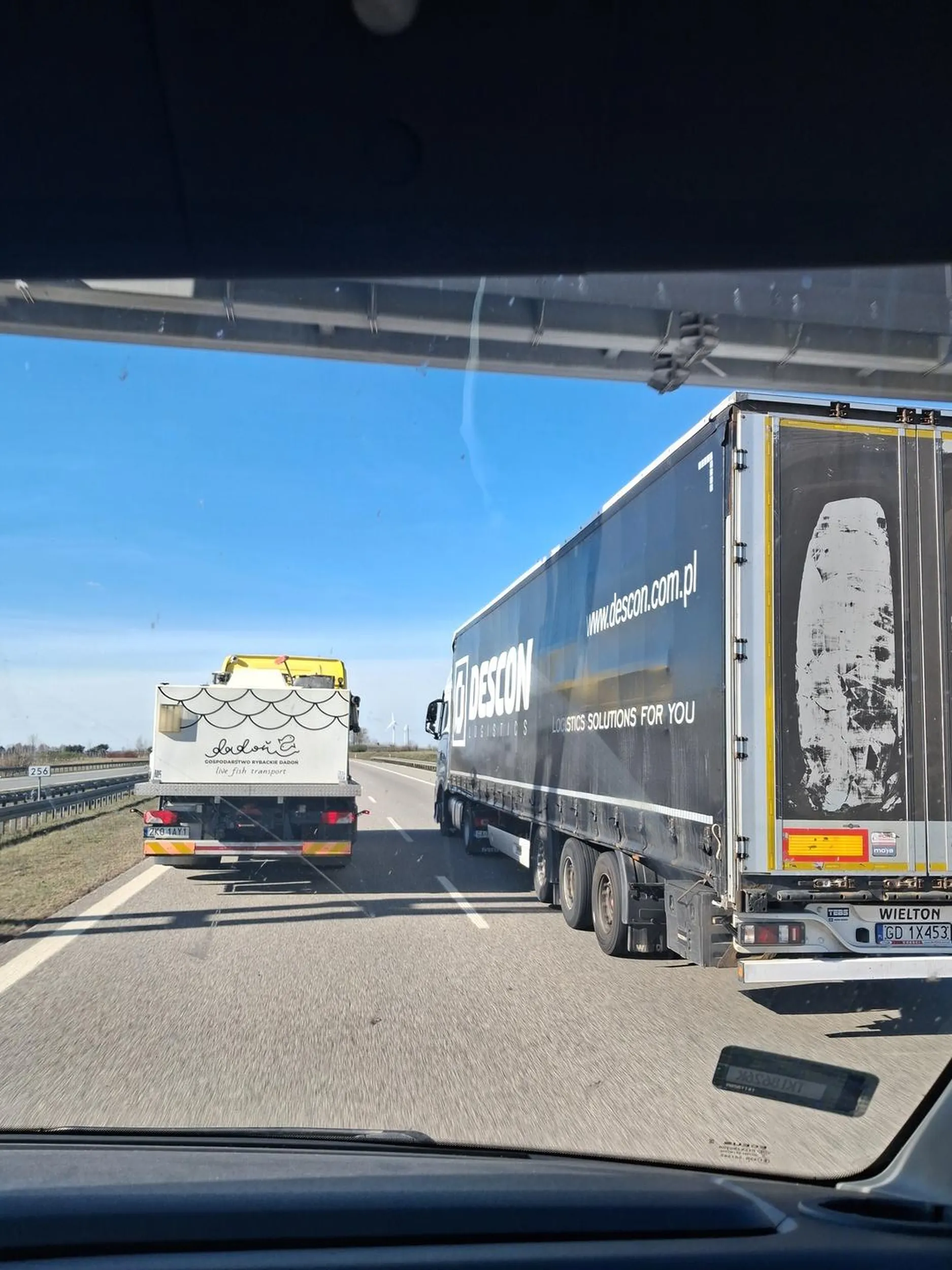 Zajeżdża drogę po czym jedzie z telefonem w łapie blokując lewy pas.