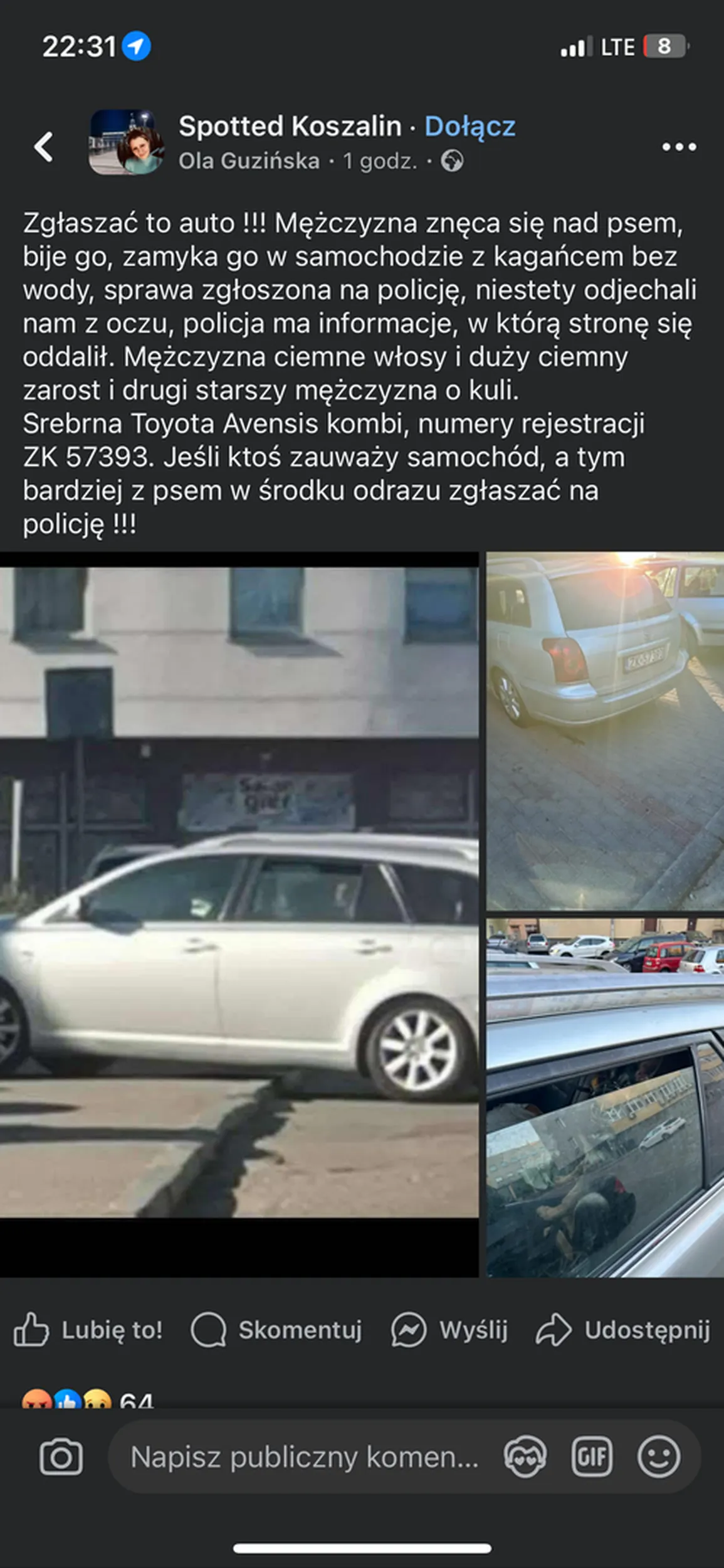 Facet znęca się nad psem !!! Bije go. Zostawia w kagańcu, bez wody. Sprawa zgłoszona na policję