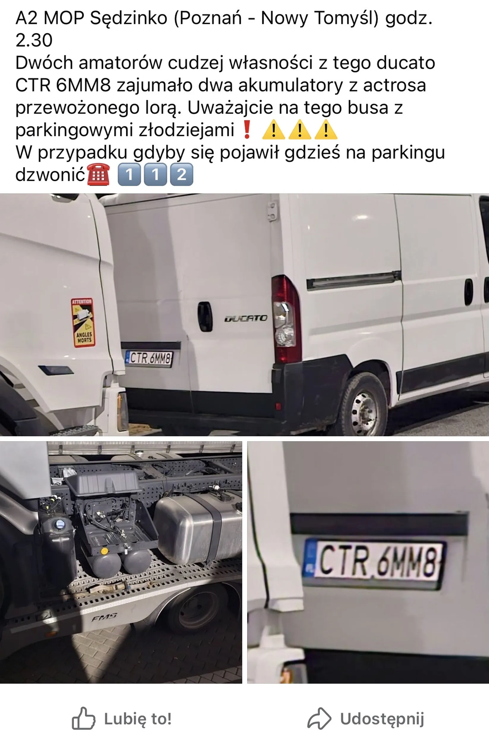 Podobno bus okrada ciężarówki z akumulatorów