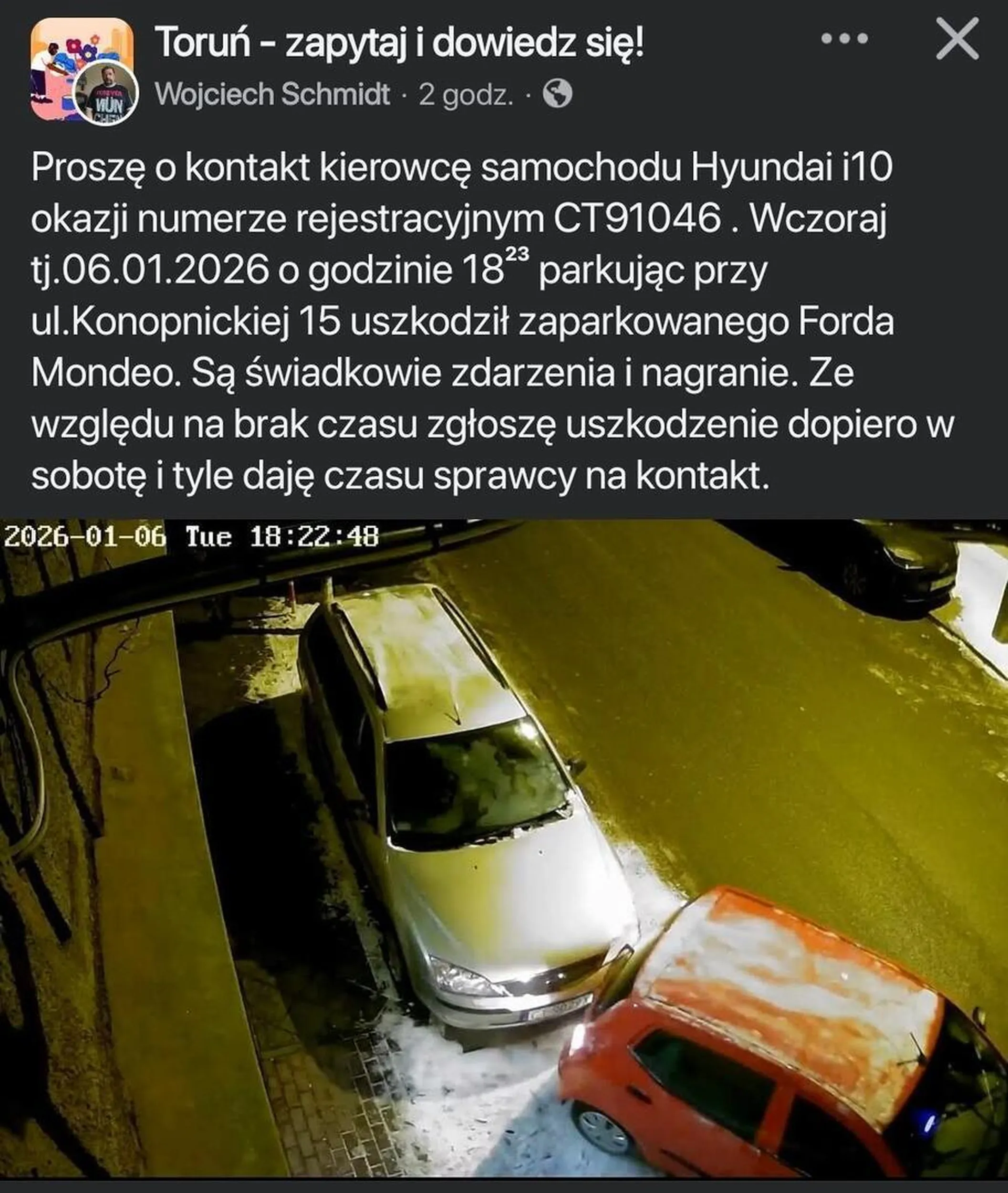 uszkodzenie auta i ucieczka