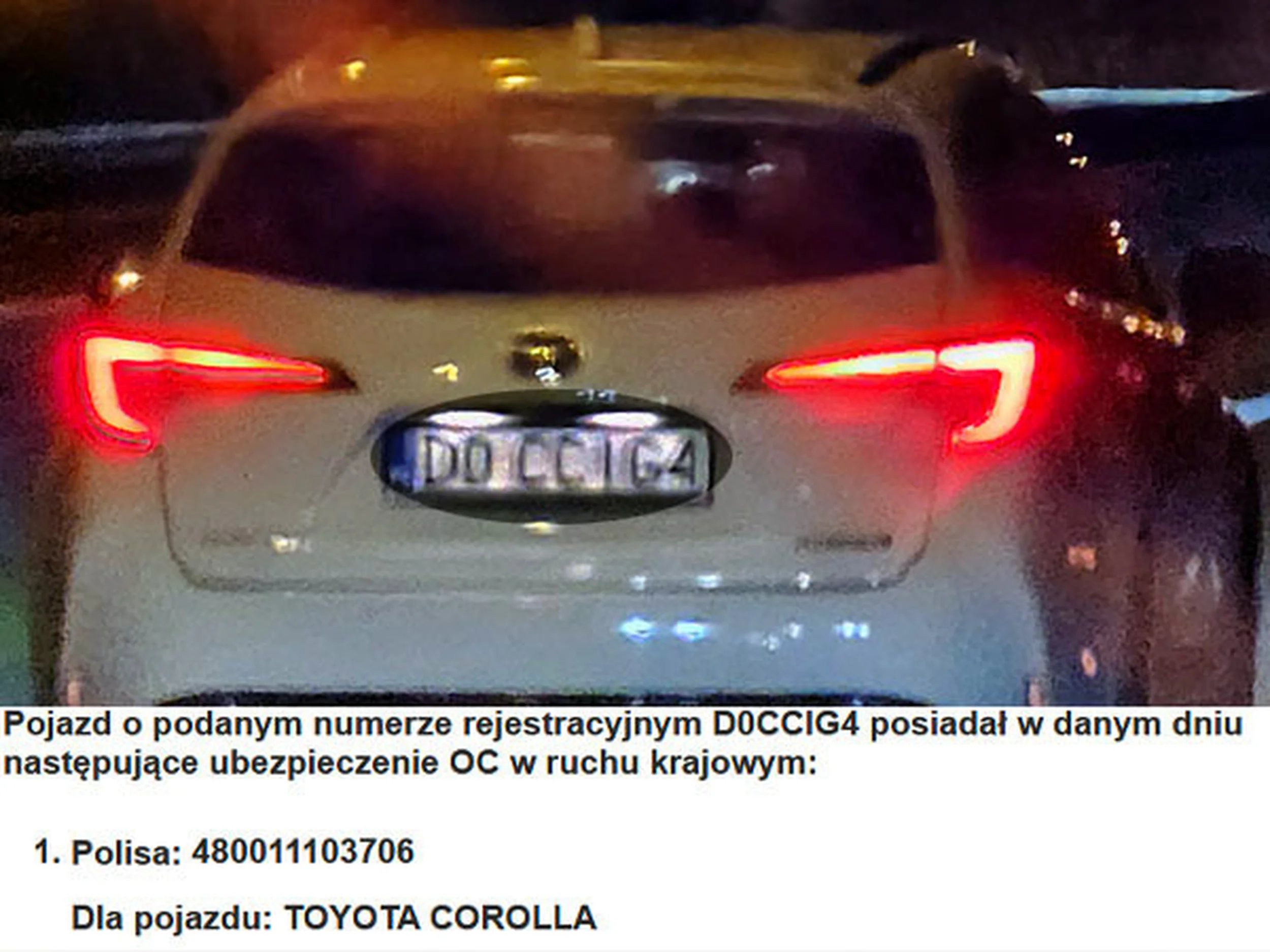 Fajny numer, blacha D0 CCIG4