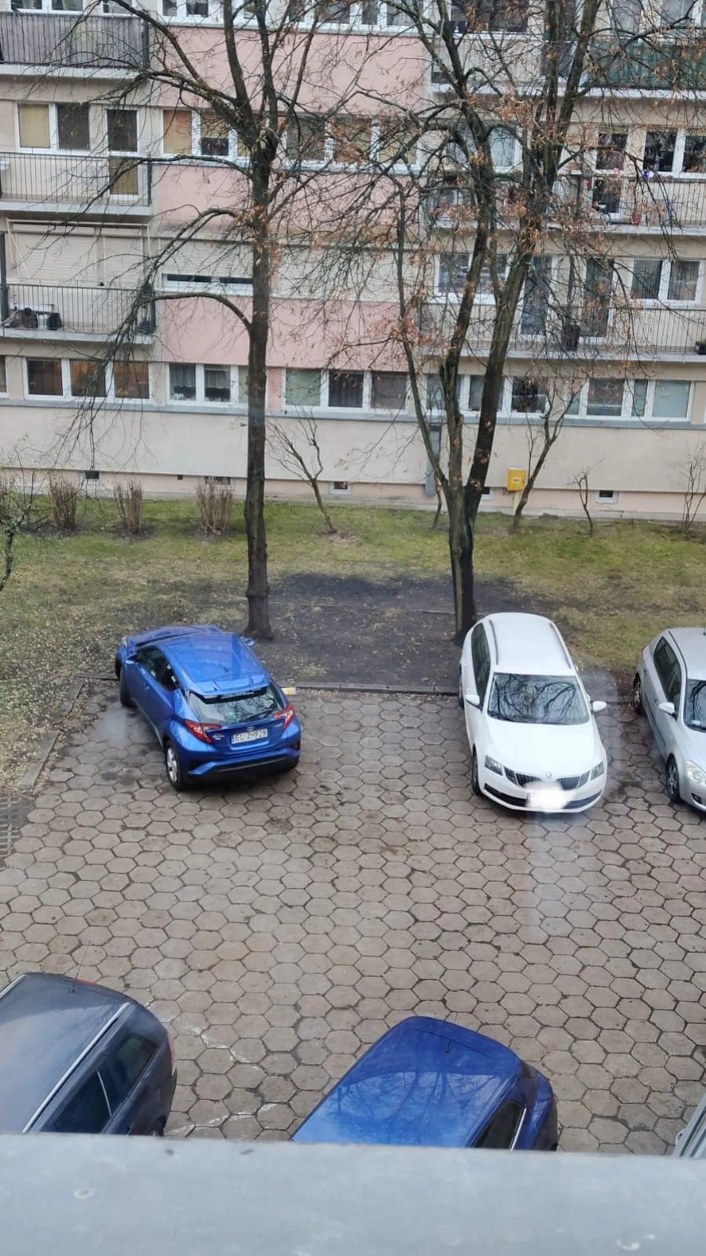 Pani notorycznie zajmuje kilka miejsc pod blokiem.