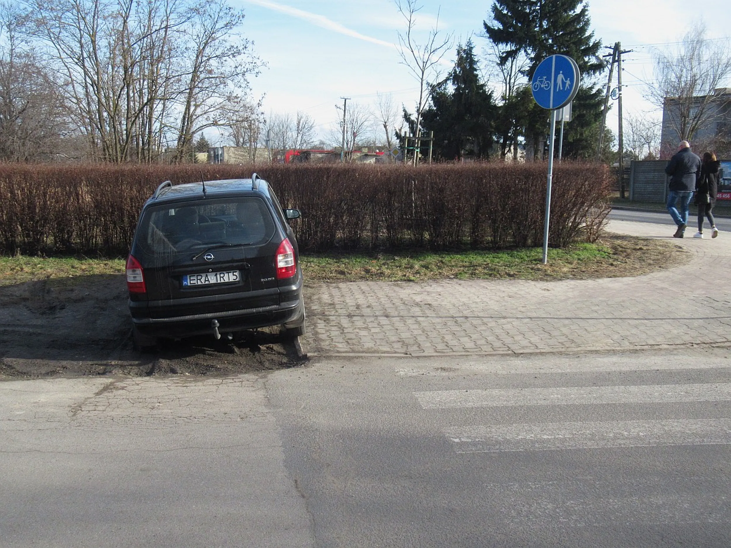 Kierowca nieznający przepisów, które zakazują parkowania mniej niż 10 m od przejścia dla pieszych.