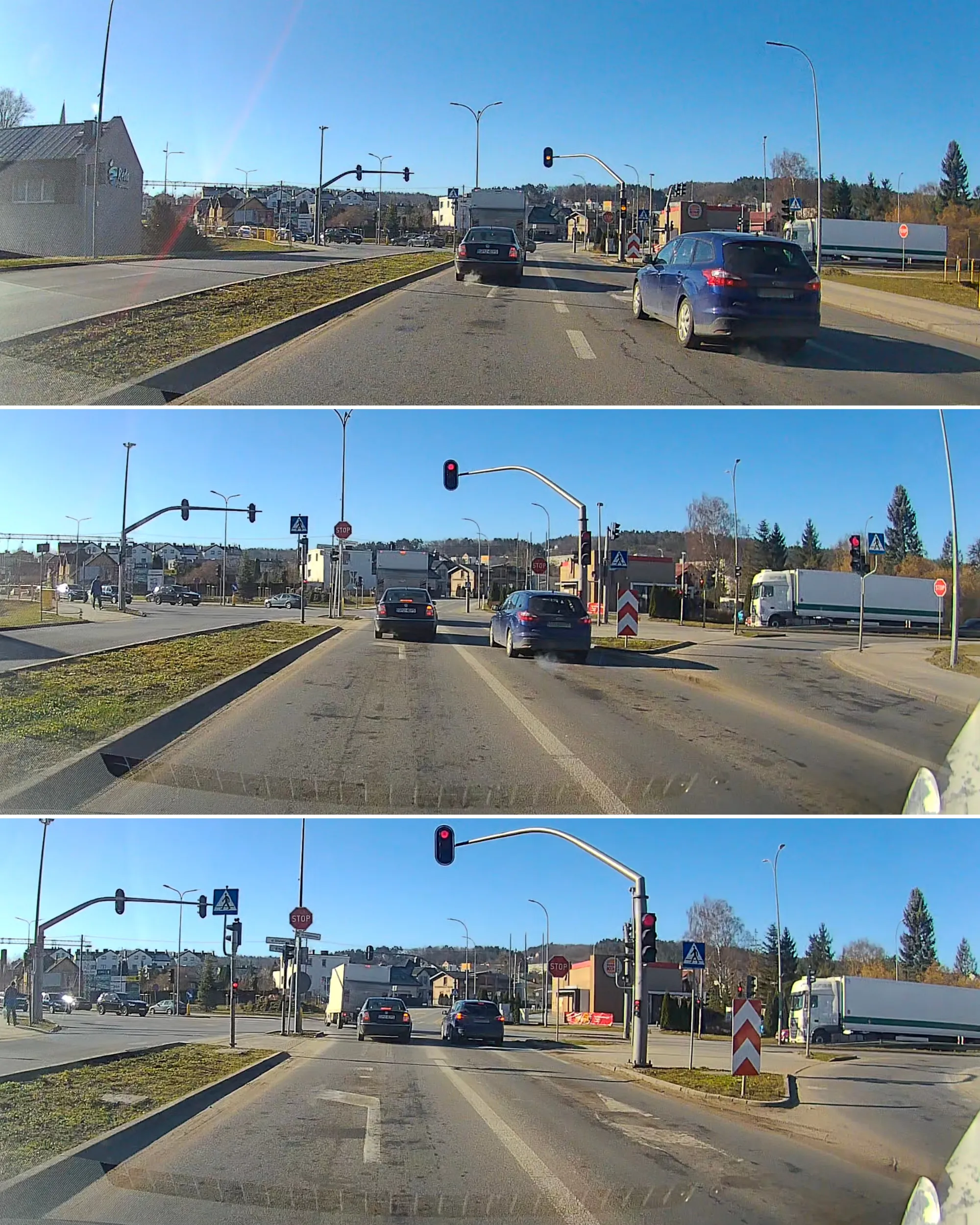 Zamula na drodze, wyhamowuje a potem takie cyrki