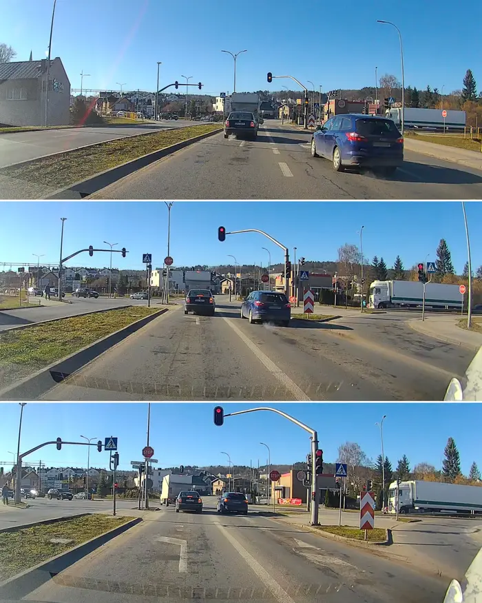 Zamula na drodze, wyhamowuje a potem takie cyrki