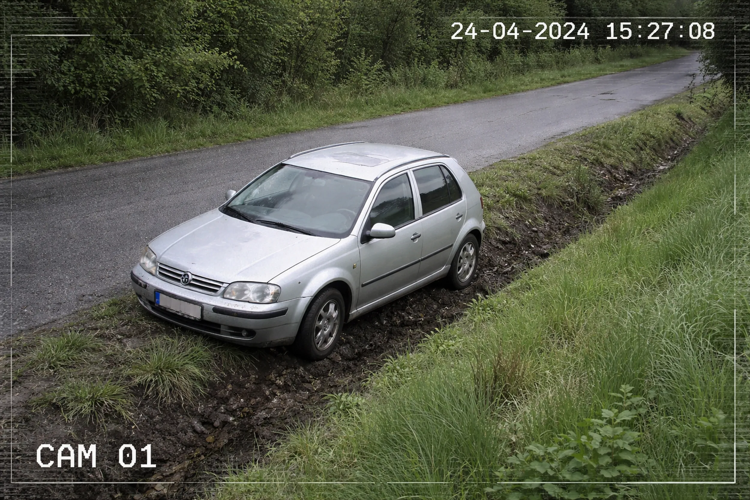 Prowadząc samochód nocą ok. godz. 1:34 wjechał do rowu parkując tam na CAŁE 2 GODZINY o godz. 4:01 z kolegą wyciągnęli samochód i pojechali dalej. Nie zauważył oczywiście rosnących w rowie pelargonii.... Tego nie da się zwrócić pieniężnie