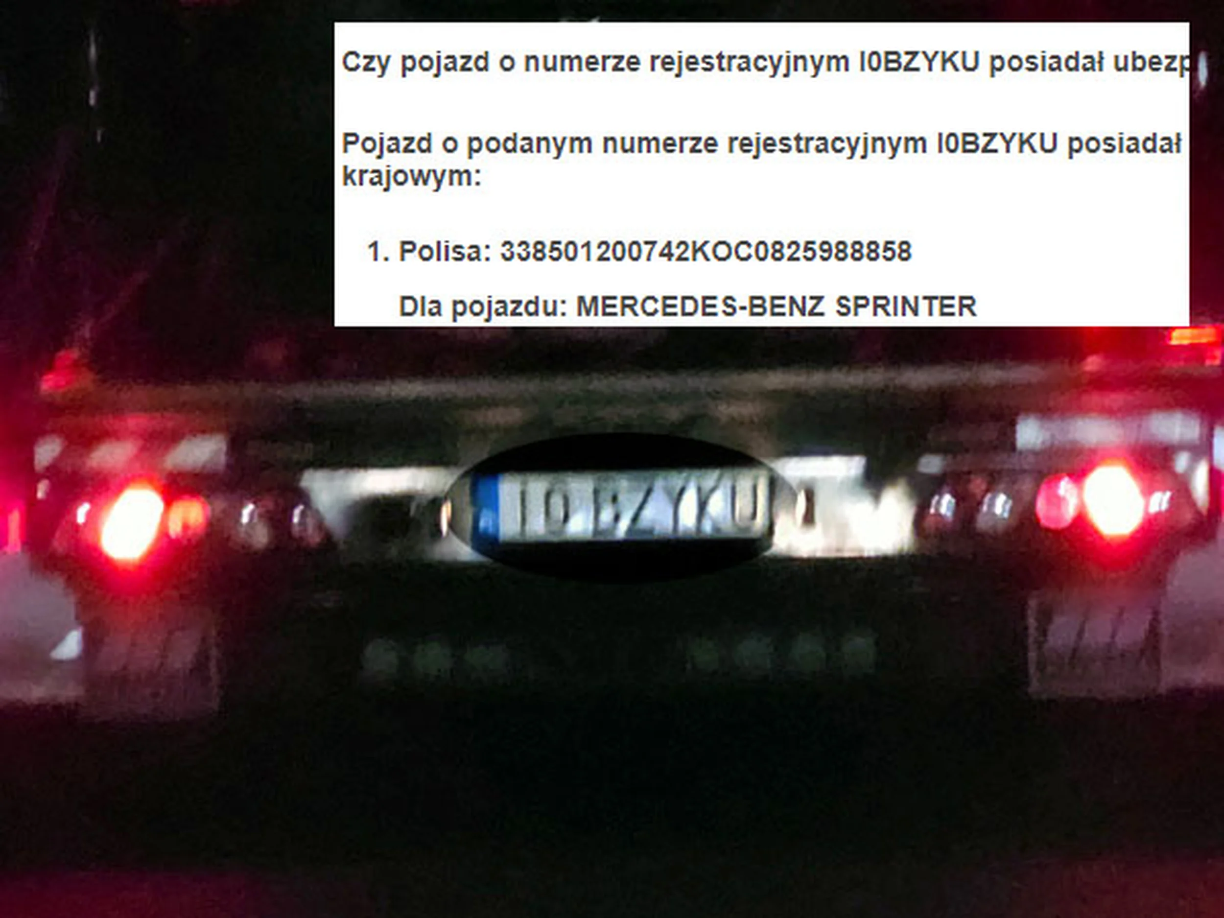 Fajny numer, blacha I0 BZYKU