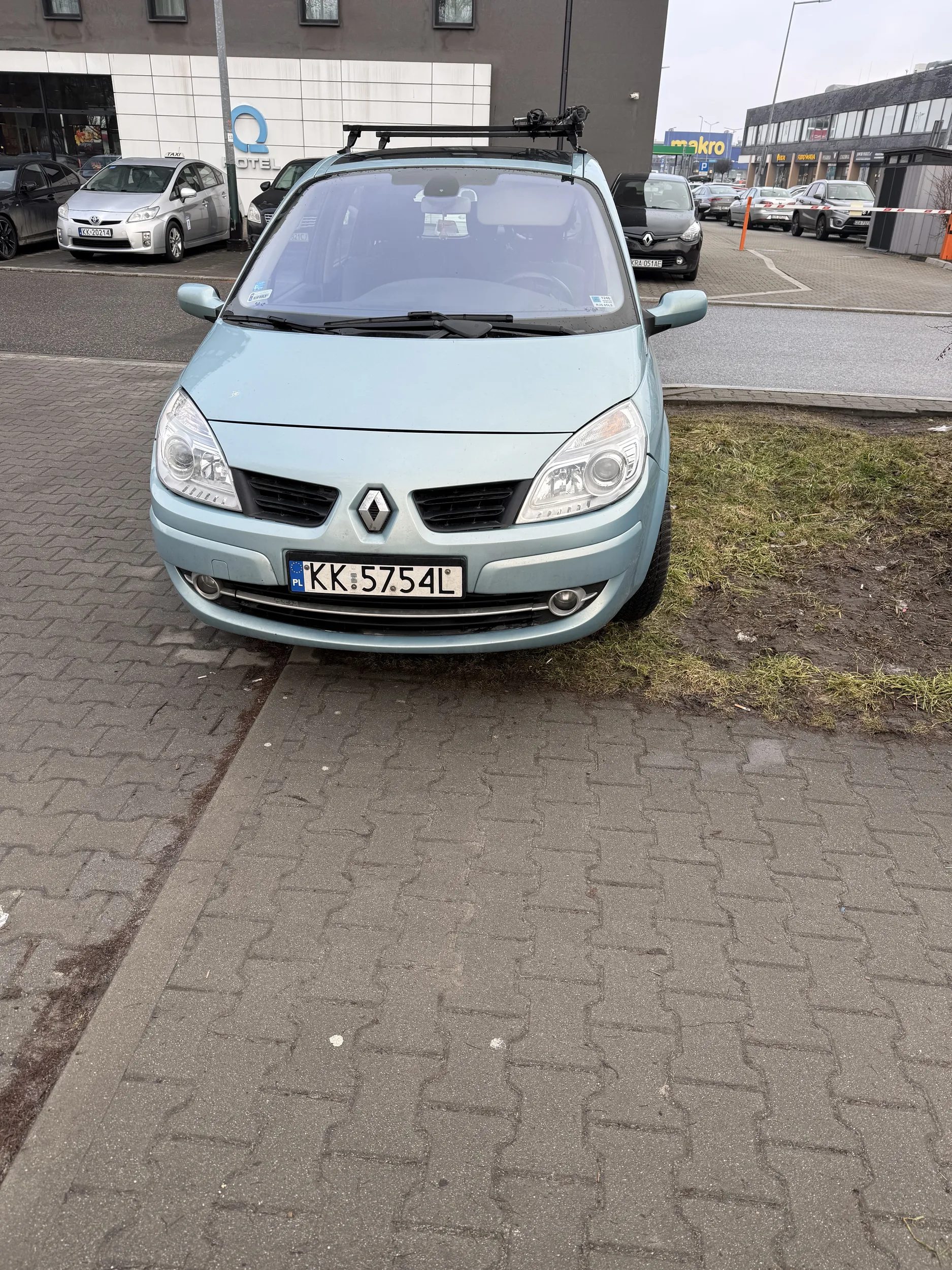 Parkuje na terenie zielonym blokując bramę wjazdową