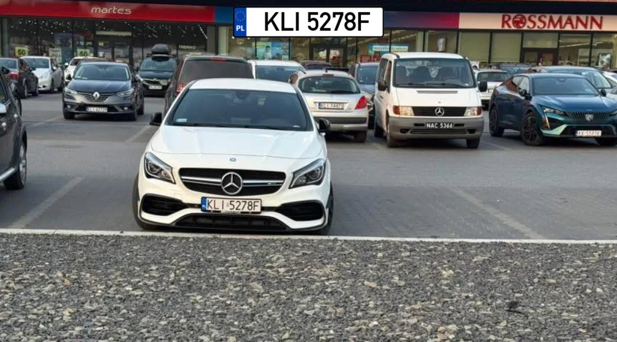 Kierowca słusznie zaparkował na śdodku bo idzie pewnie do 3 sklepów.