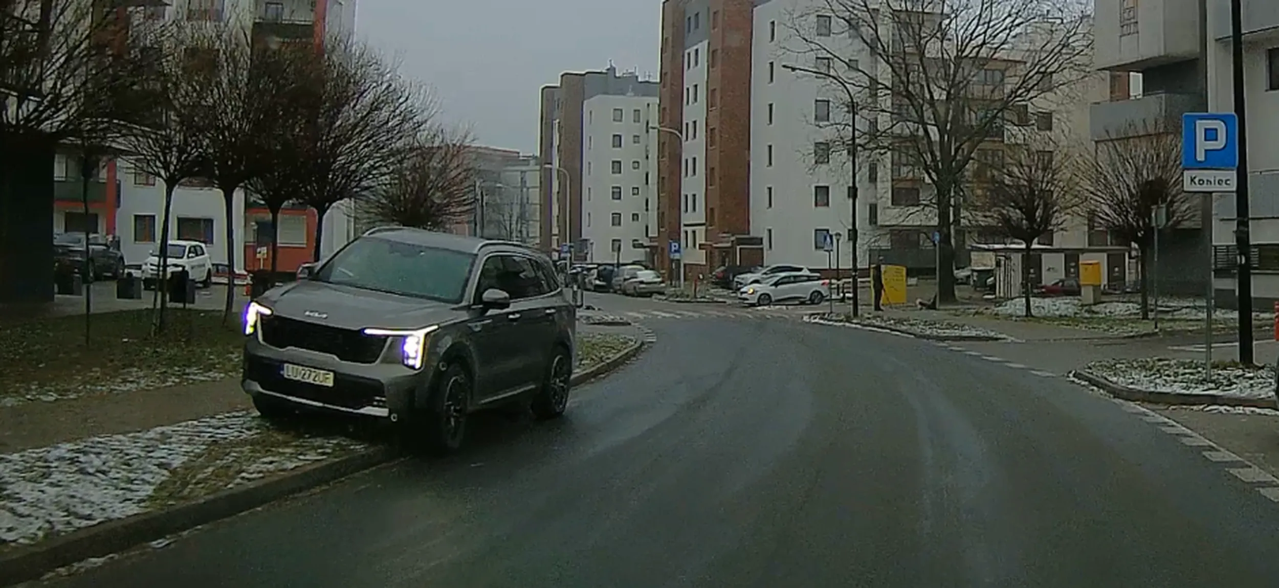 Ciul zaparkował na trawniku!!!!!!!!!