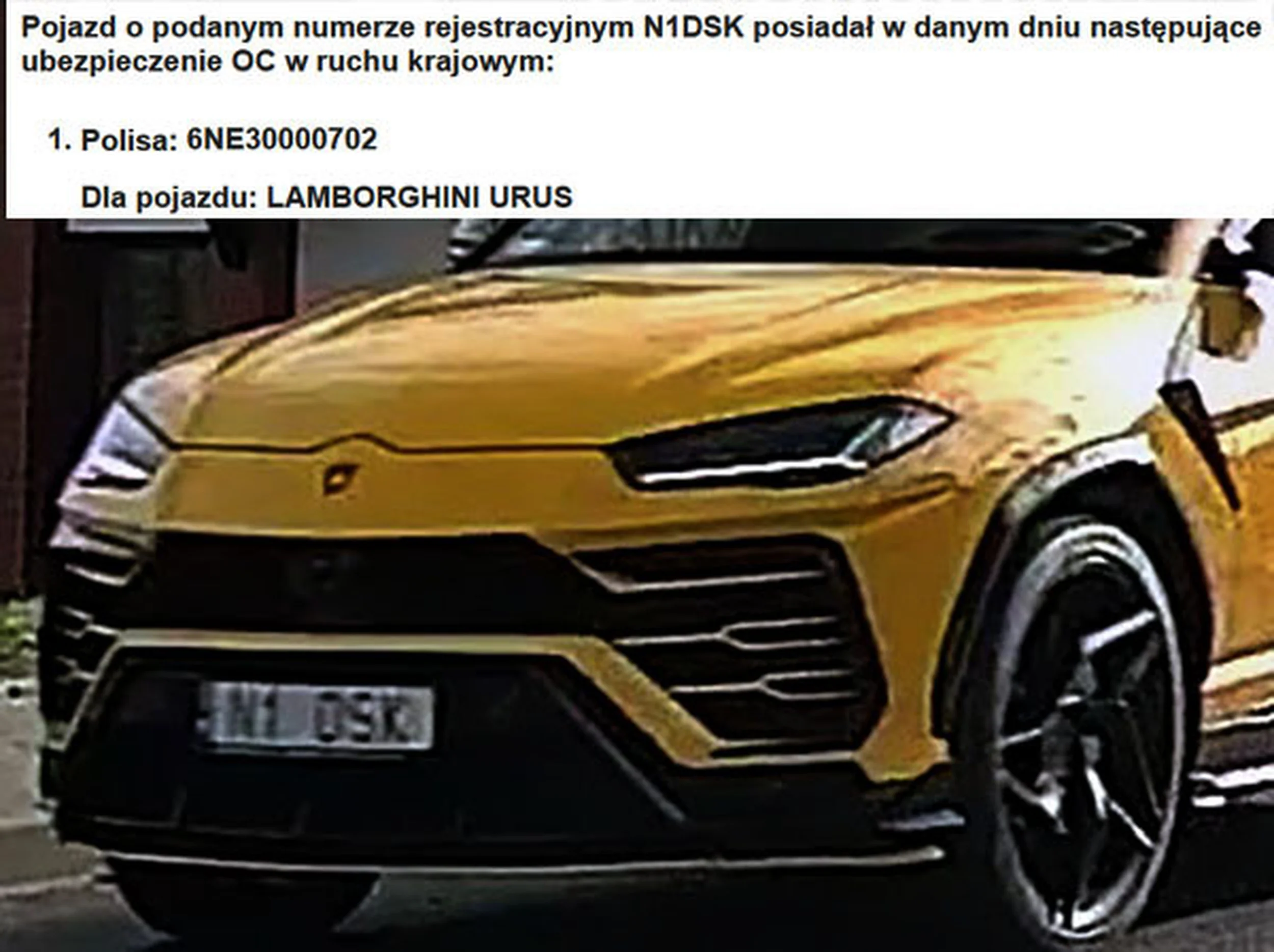 Fajny numer, blacha N1 DSK