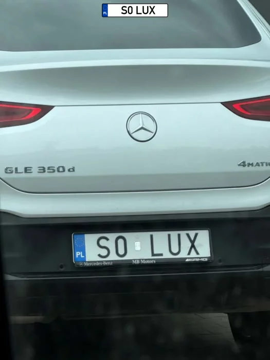 S0 LUX - numer rejestracyjny
