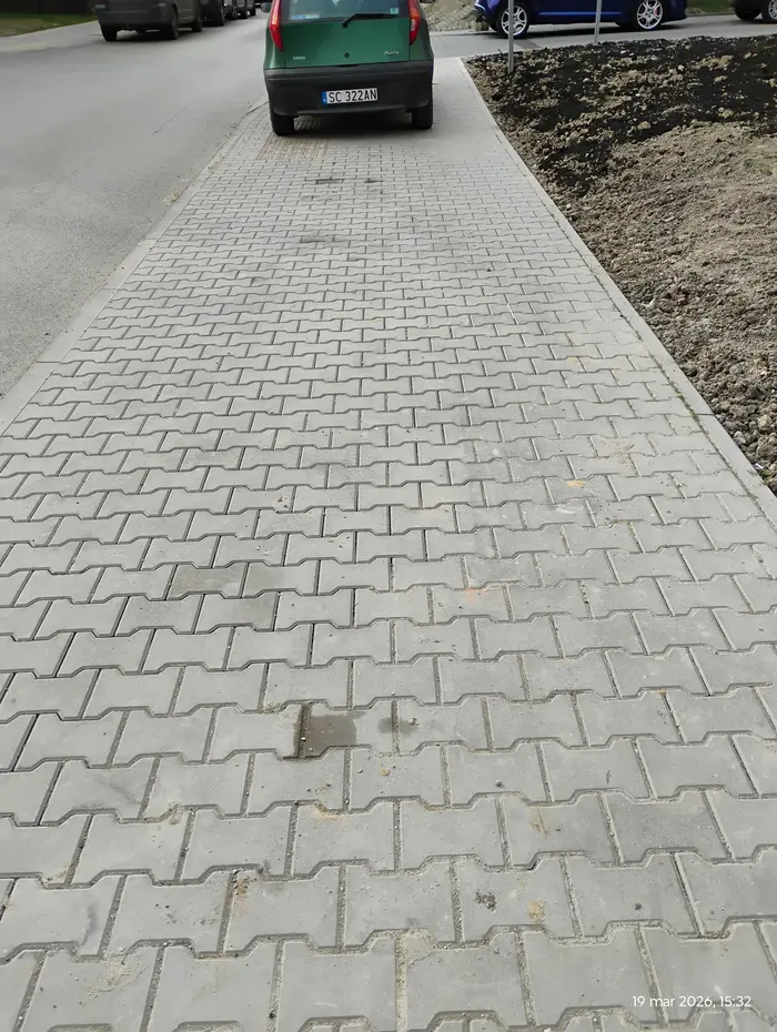 szrot stoi na chodniku