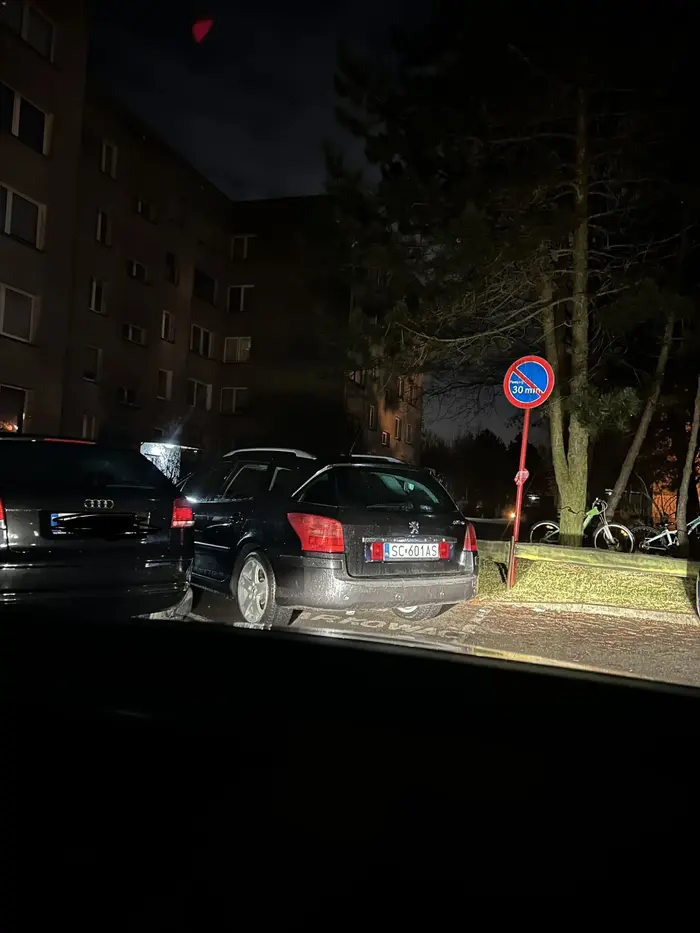 As parkuje na zakazie blokując drogę pożarową i stoi pół nocy