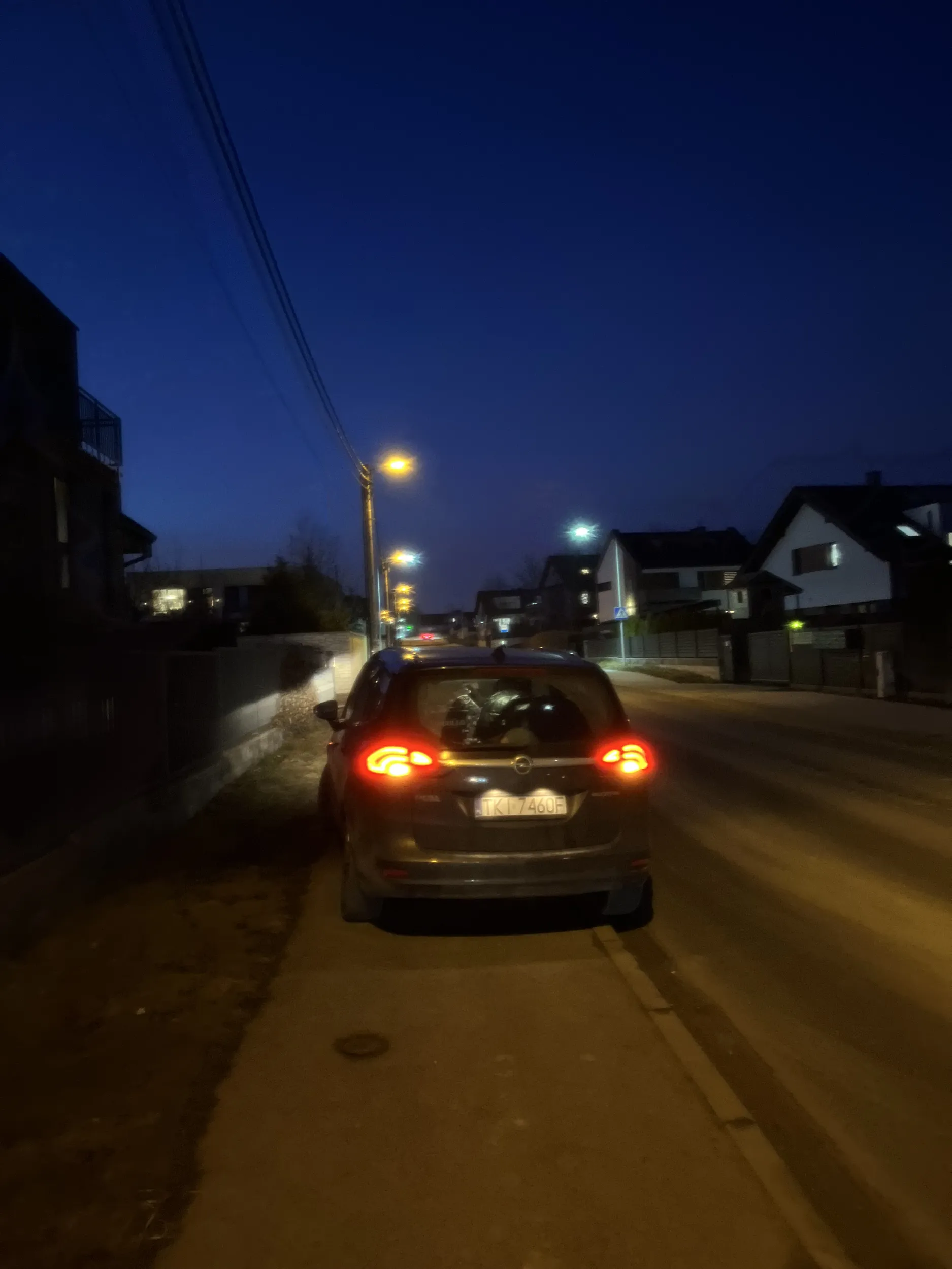 szanowny pan zamiast skorzystać z pustego parkingu przed sklepem wołał w taki sposób uniemożliwić pieszym korzystania z chodnika