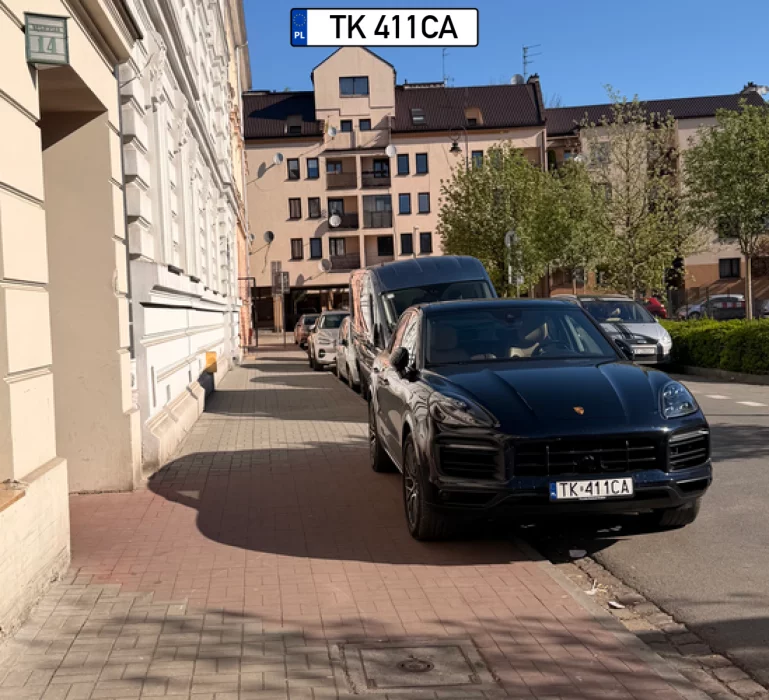 Stoi przed bramą a napisane! Wyjazd nie zastawiać. I tak czekam i czekam... Pajac